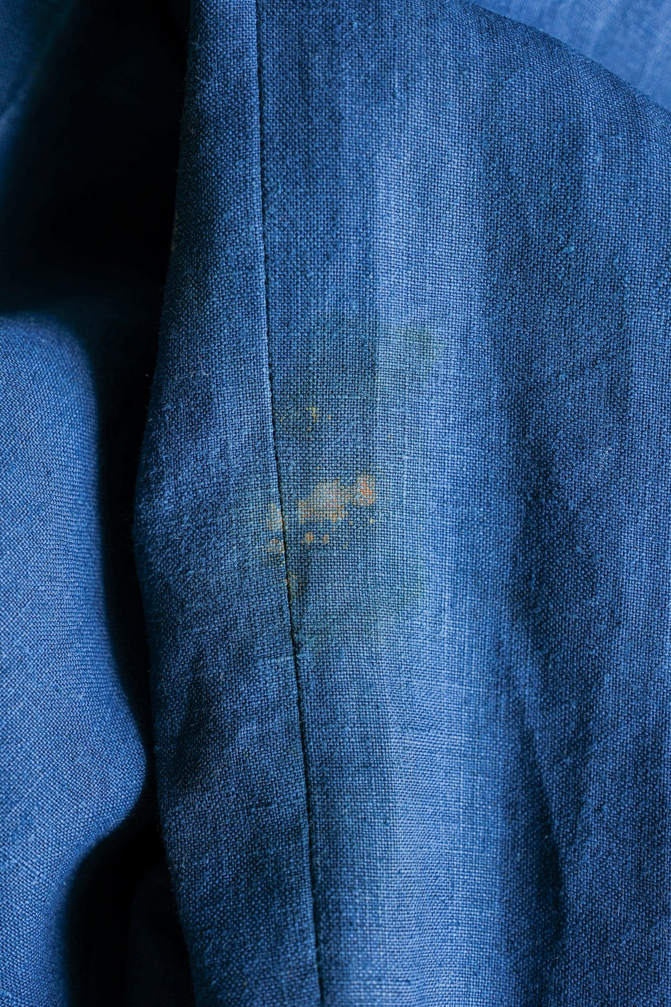 【~40's】French Navy Indigo Linen Mechanic Trousers "Marine Nationale"