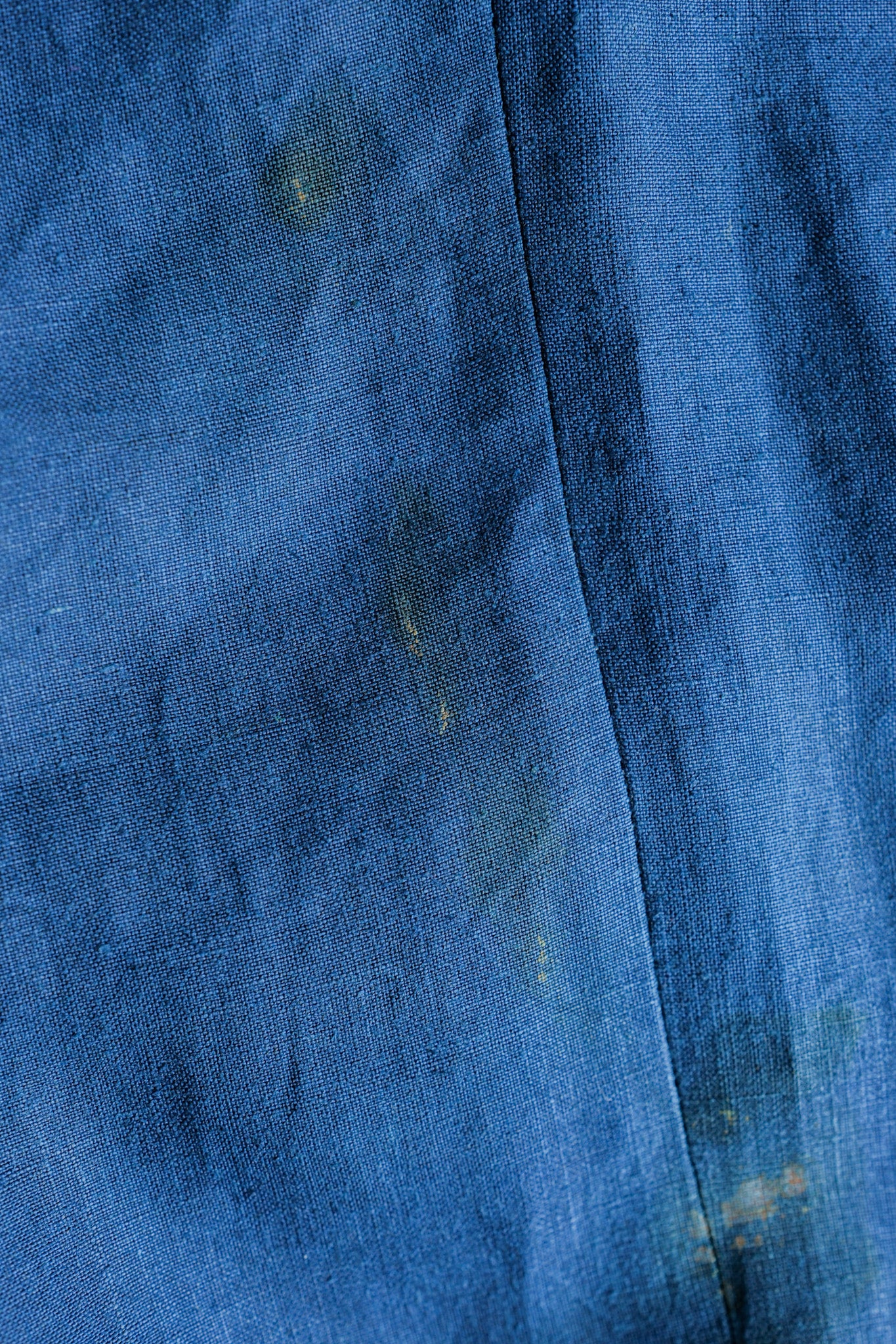 【~40's】French Navy Indigo Linen Mechanic Trousers "Marine Nationale"