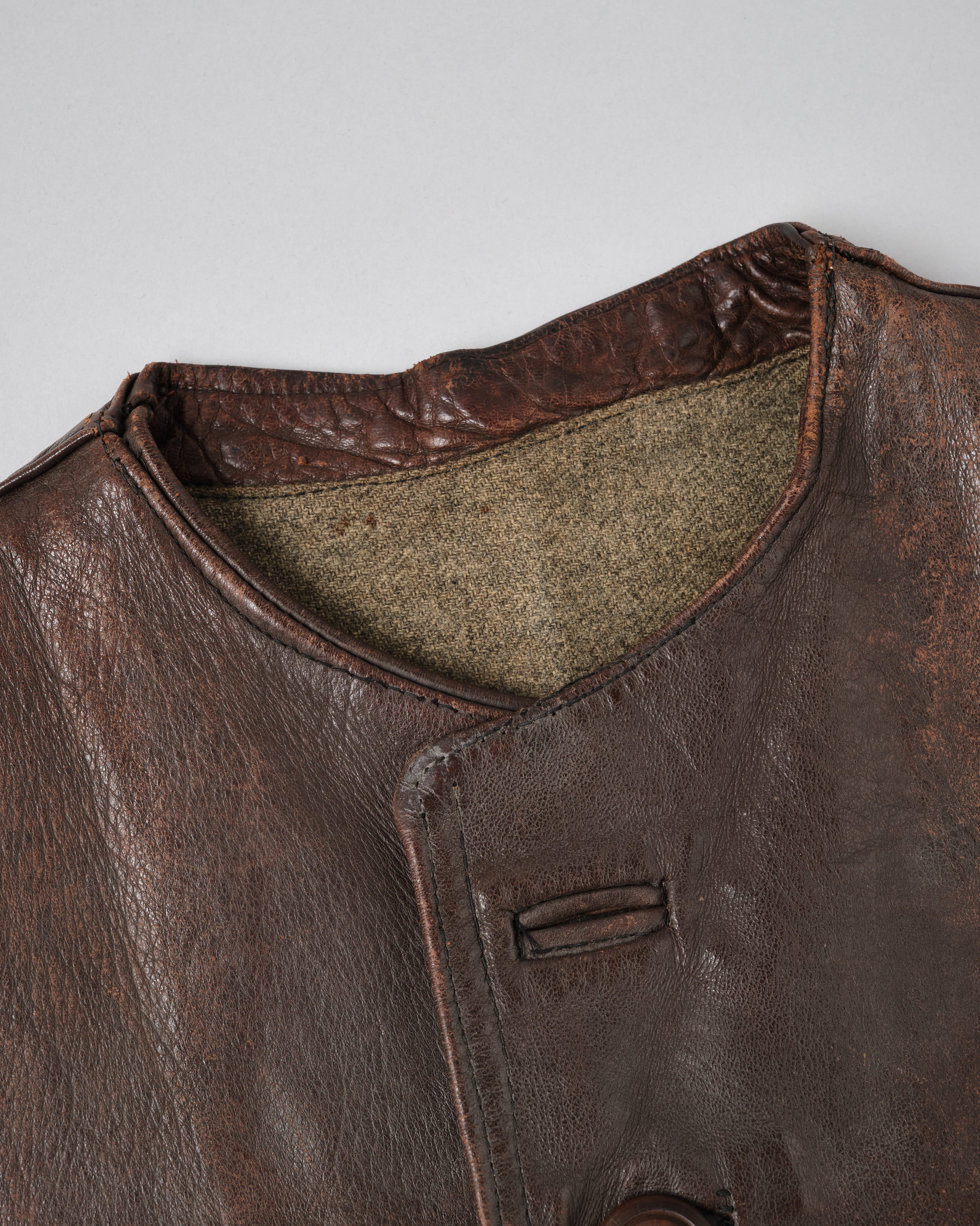 [~ 40's] Gilet en cuir cavalier de l'armée française