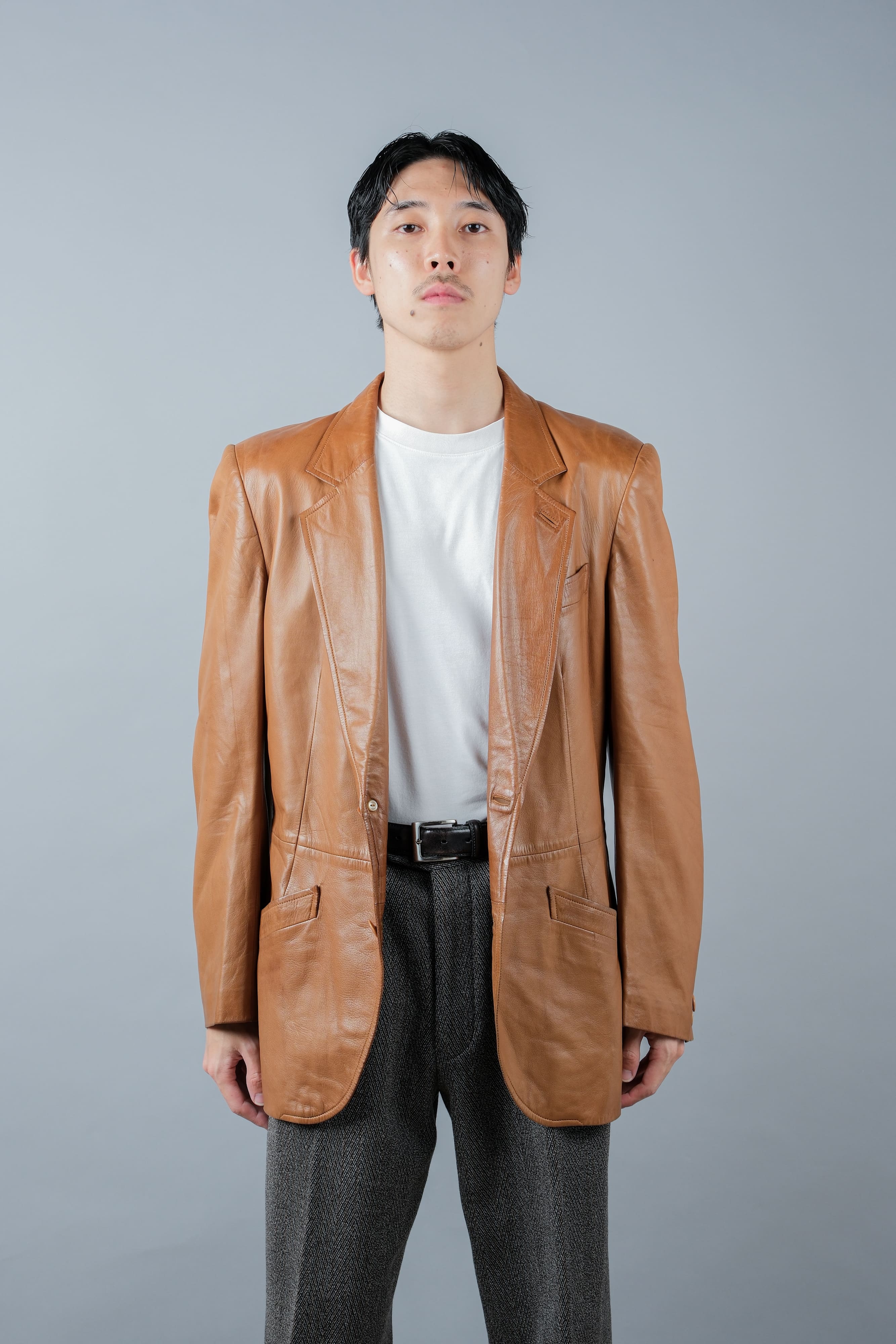 [~ 70's] Old Gucci Lambskin Leather 2b Tailored Jacket size.48