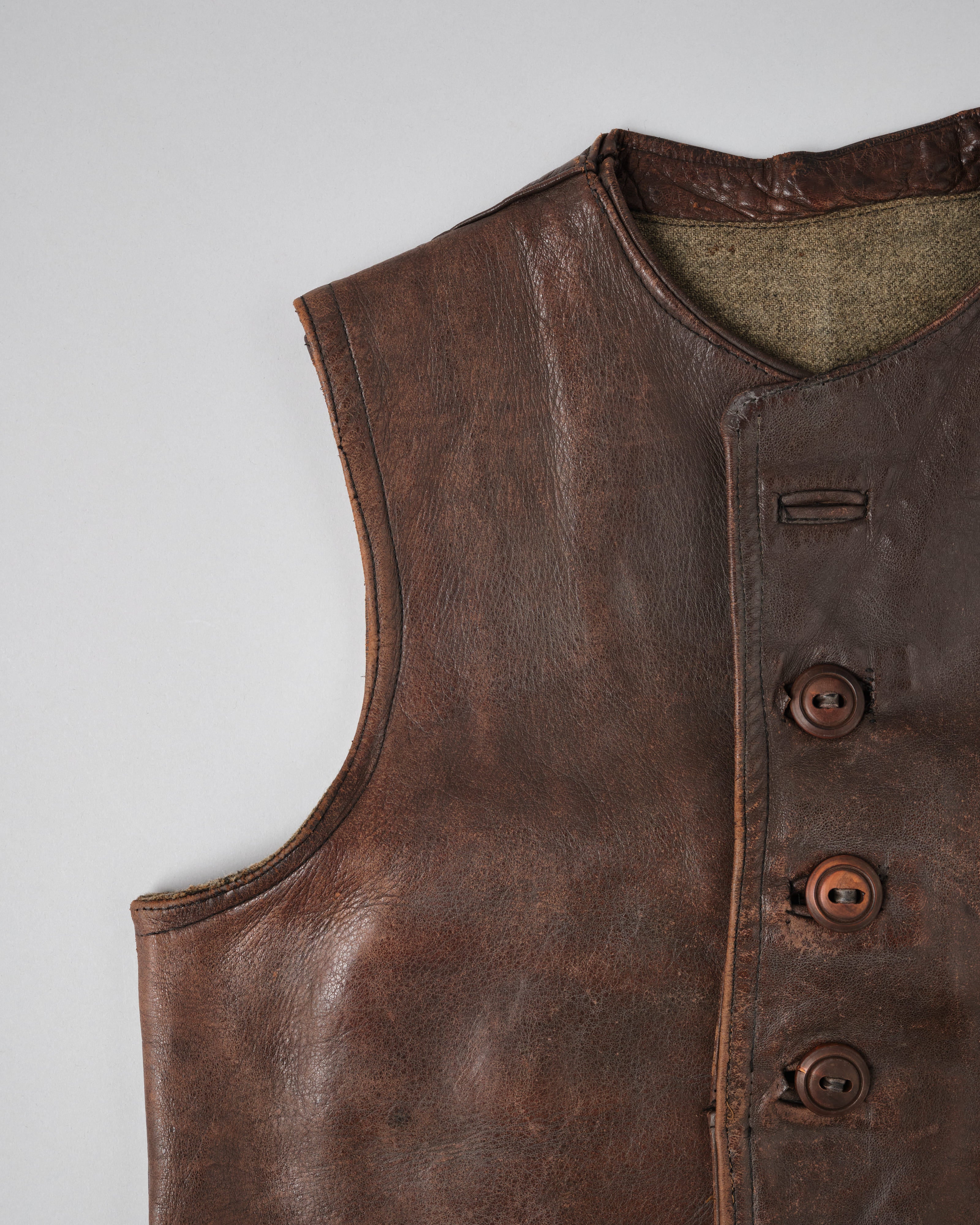 [~ 40's] Gilet en cuir cavalier de l'armée française