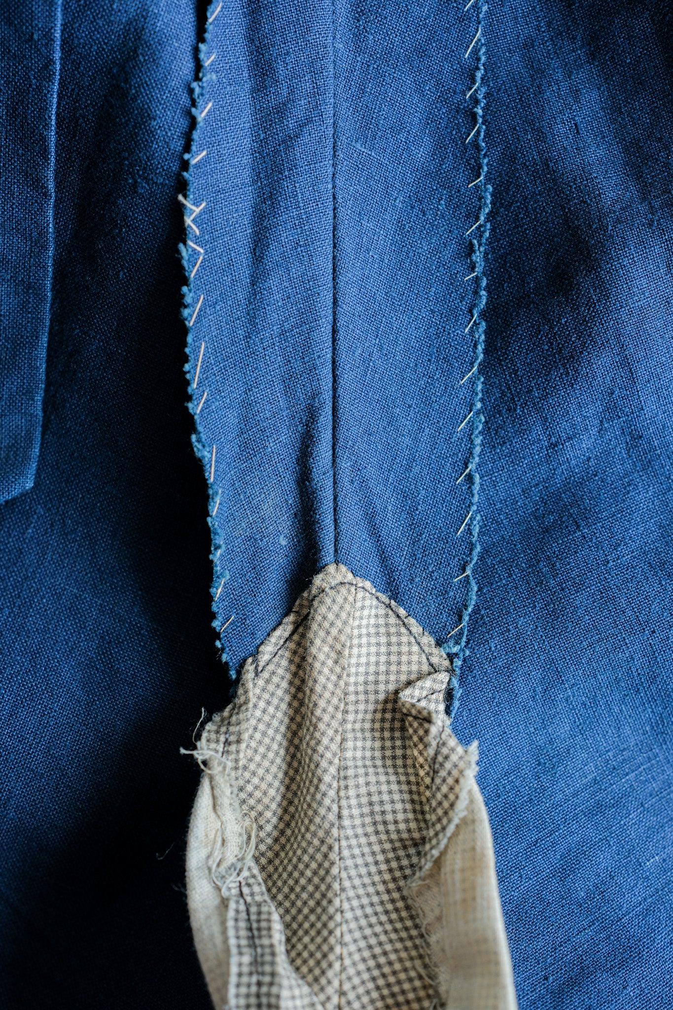 【~40's】French Navy Indigo Linen Mechanic Trousers "Marine Nationale"