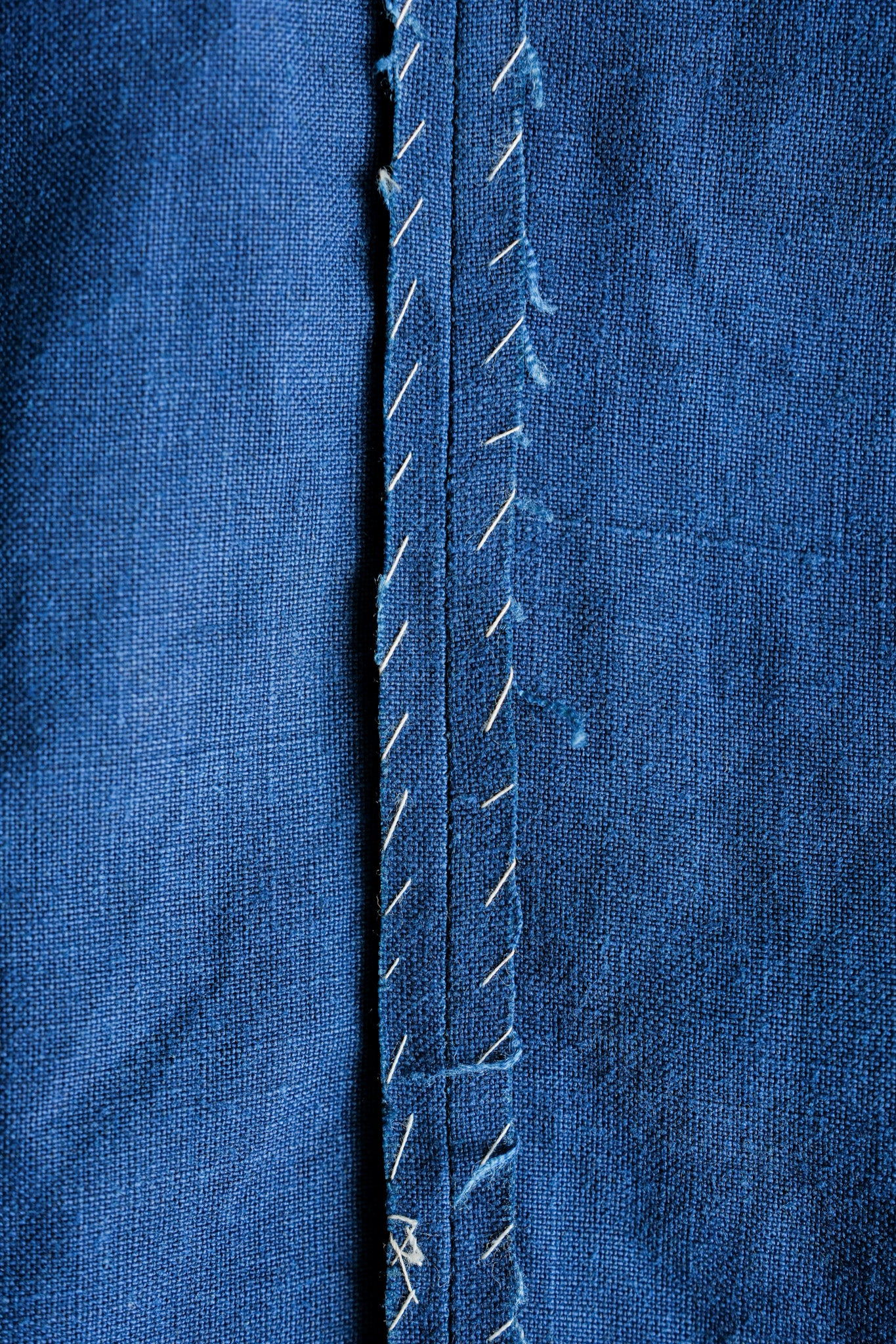 【~40's】French Navy Indigo Linen Mechanic Trousers "Marine Nationale"