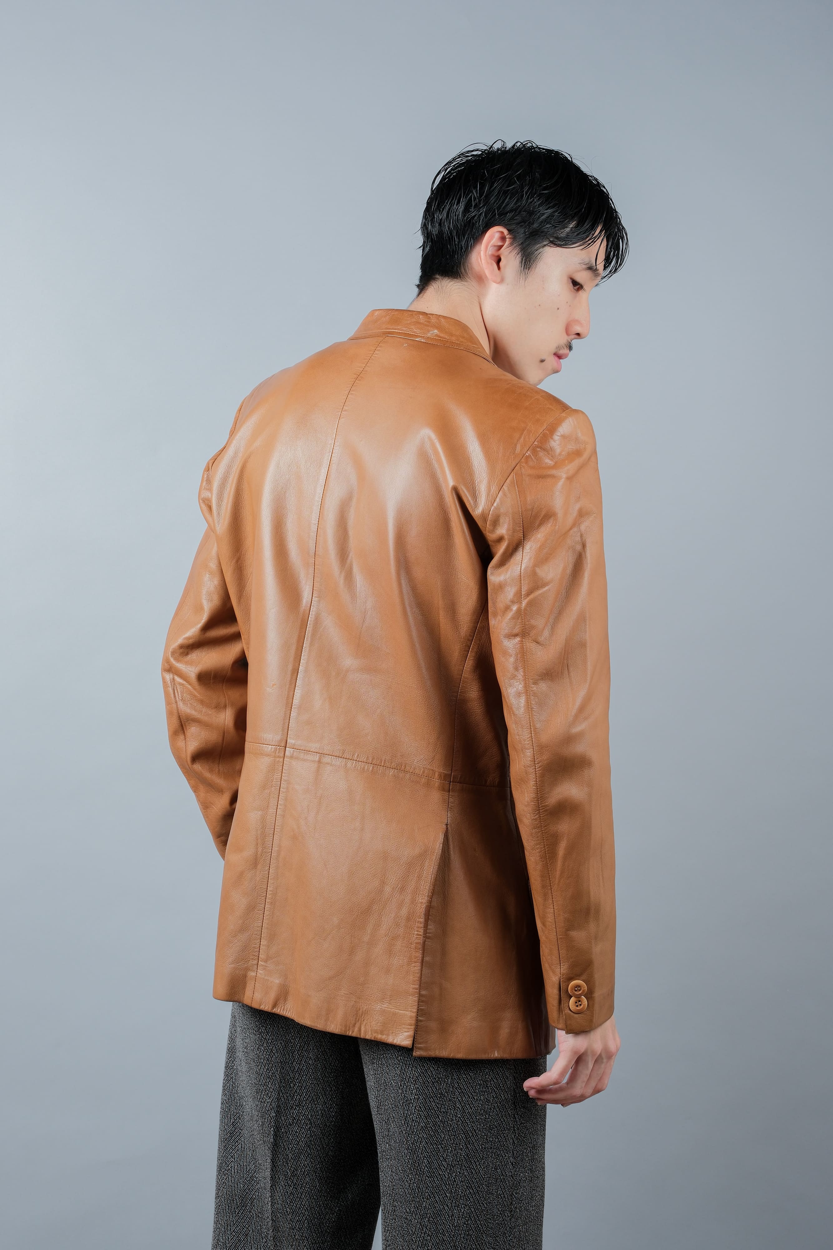 [~ 70's] Old Gucci Lambskin Leather 2b Tailored Jacket size.48