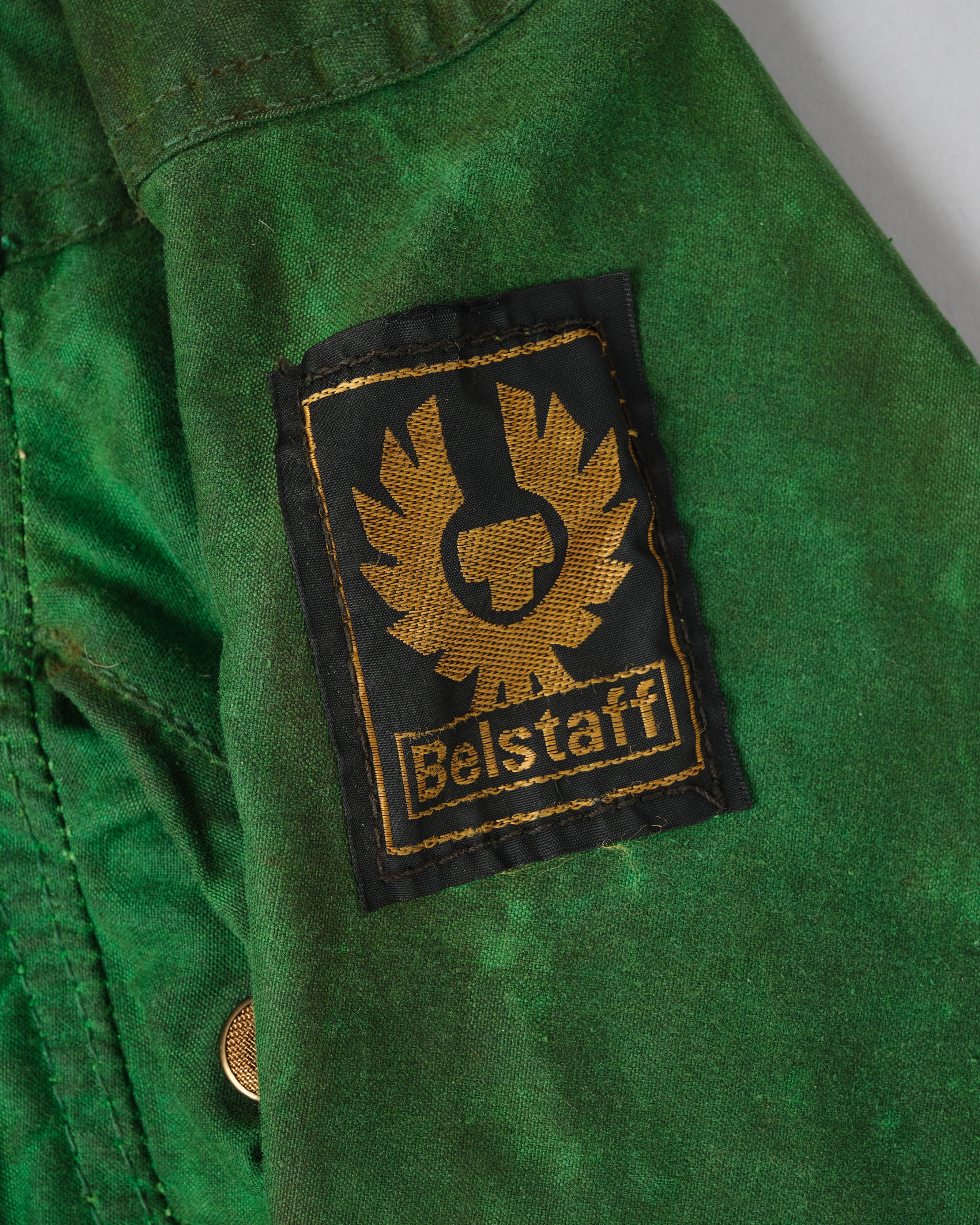 [~ 80's] แจ็คเก็ตผ้าฝ้ายแว็กซ์สีเขียววินเทจ "Trialmaster"
