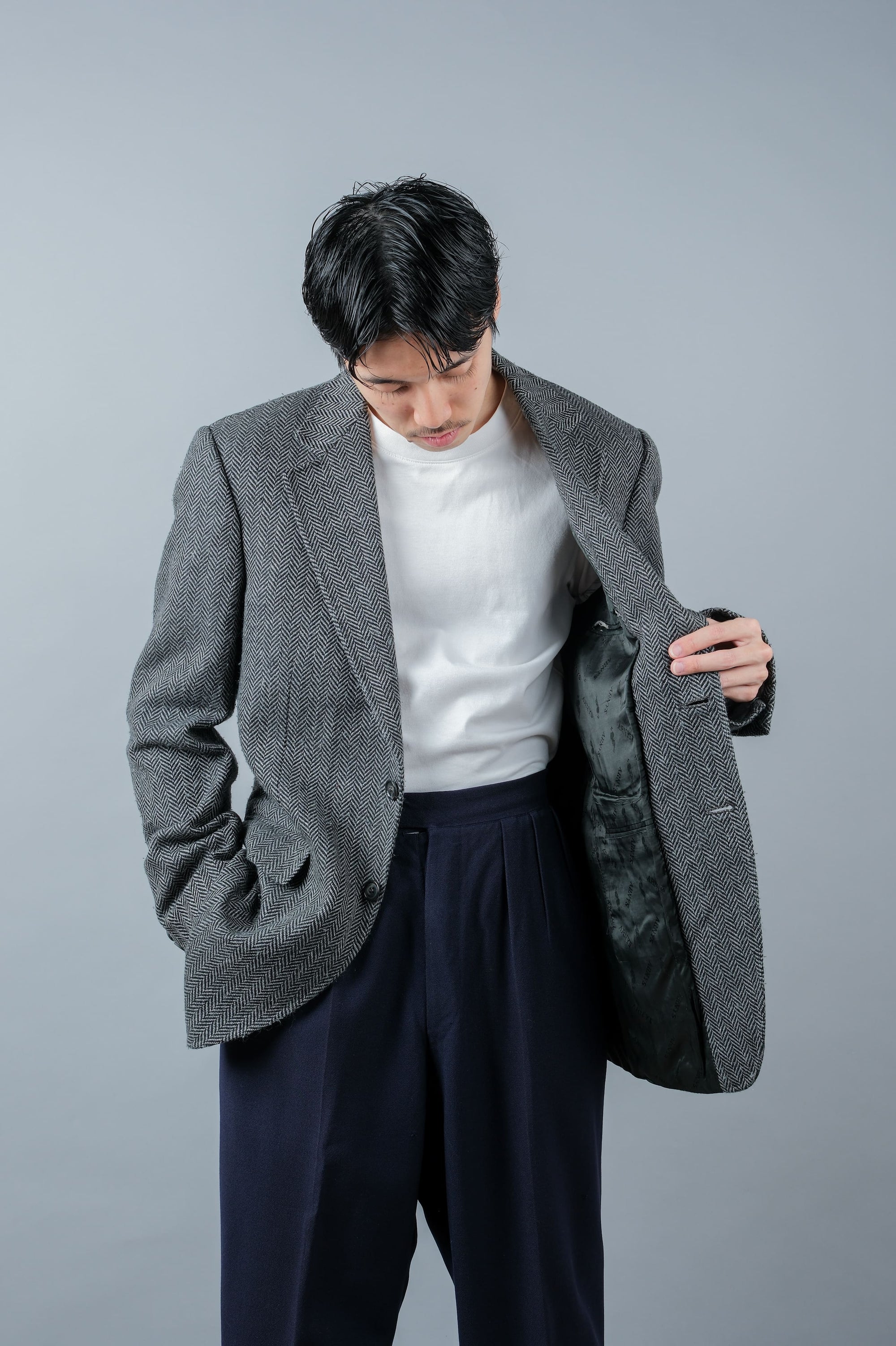 ［~00's］Old ARNYS PARIS HBT Wool 2B Tailored Jacket