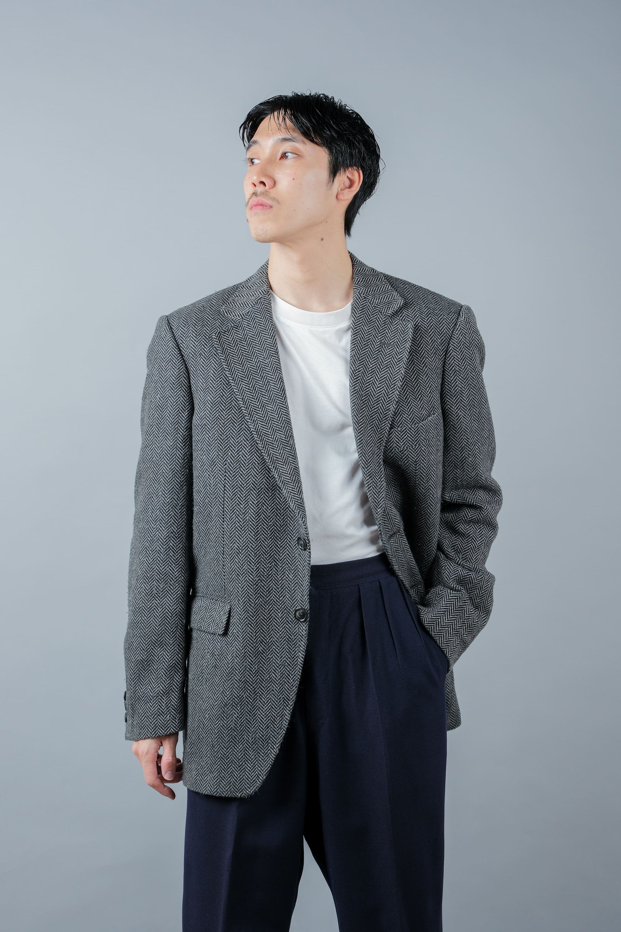 ［~00's］Old ARNYS PARIS HBT Wool 2B Tailored Jacket