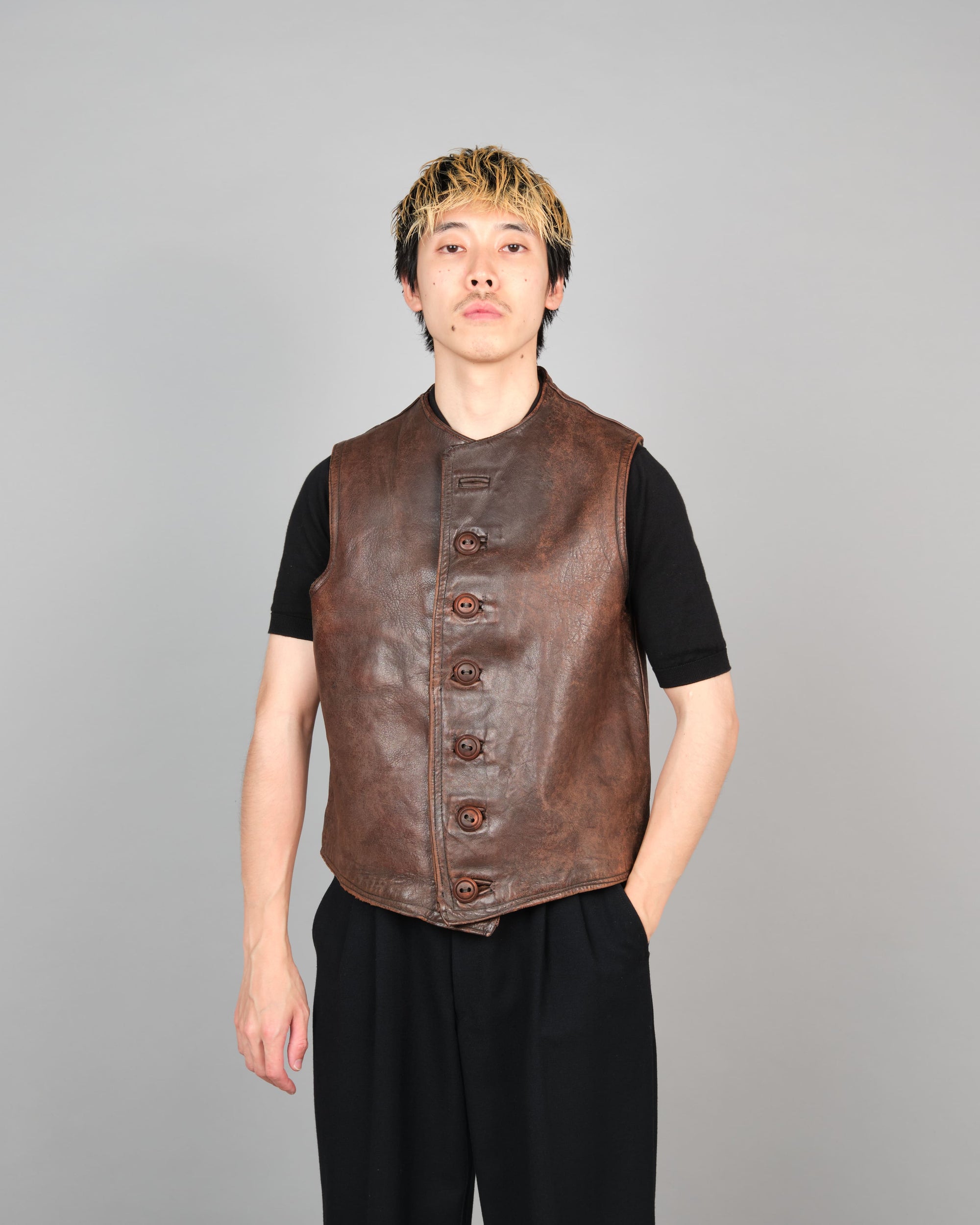 ［~40's］French Army Cavalier Leather Vest