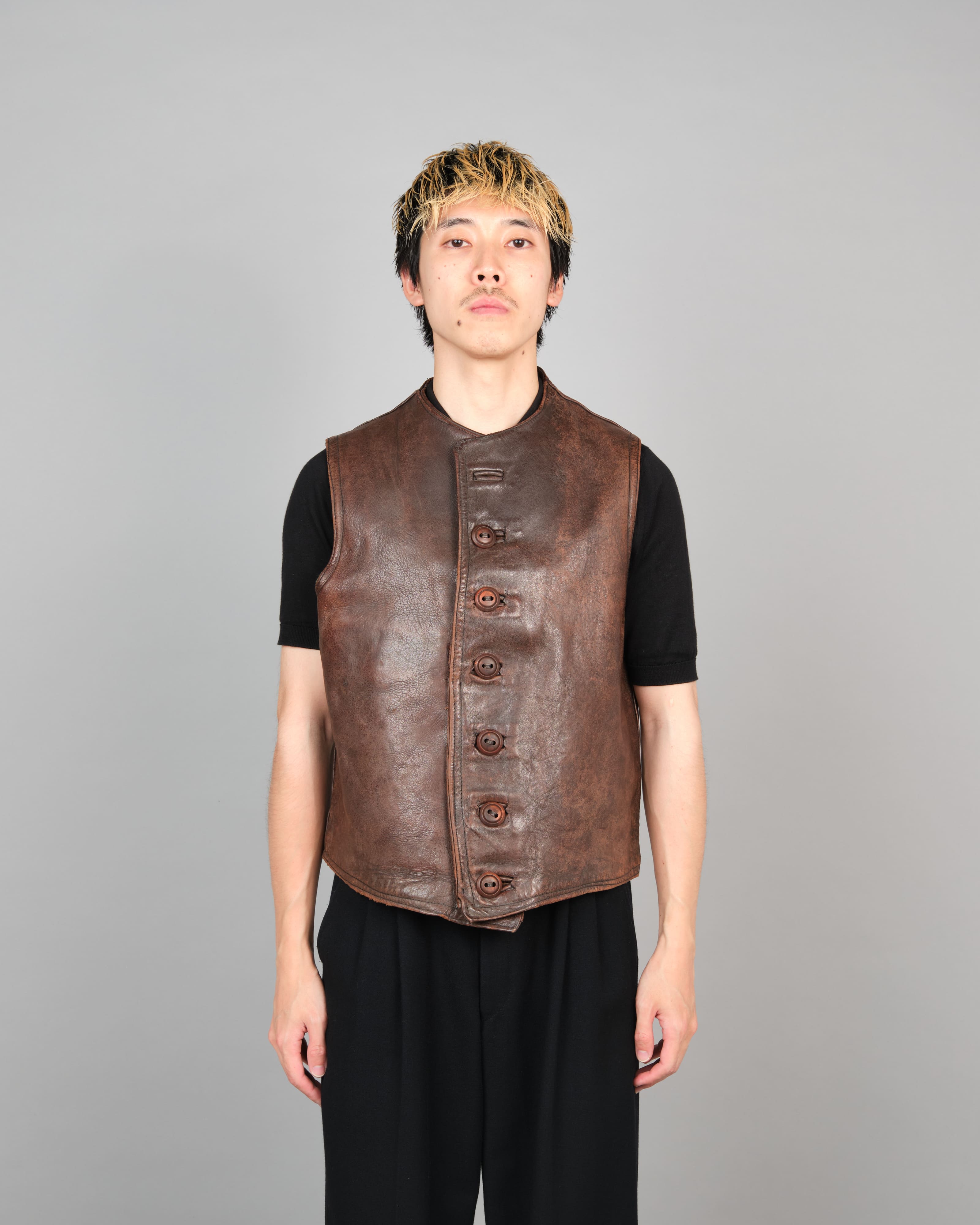 [~ 40's] Gilet en cuir cavalier de l'armée française