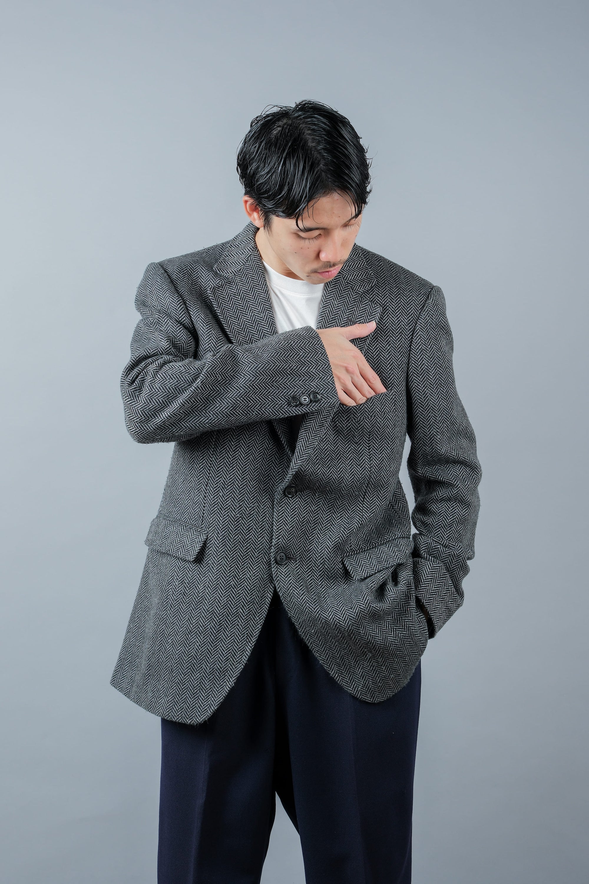 ［~00's］Old ARNYS PARIS HBT Wool 2B Tailored Jacket