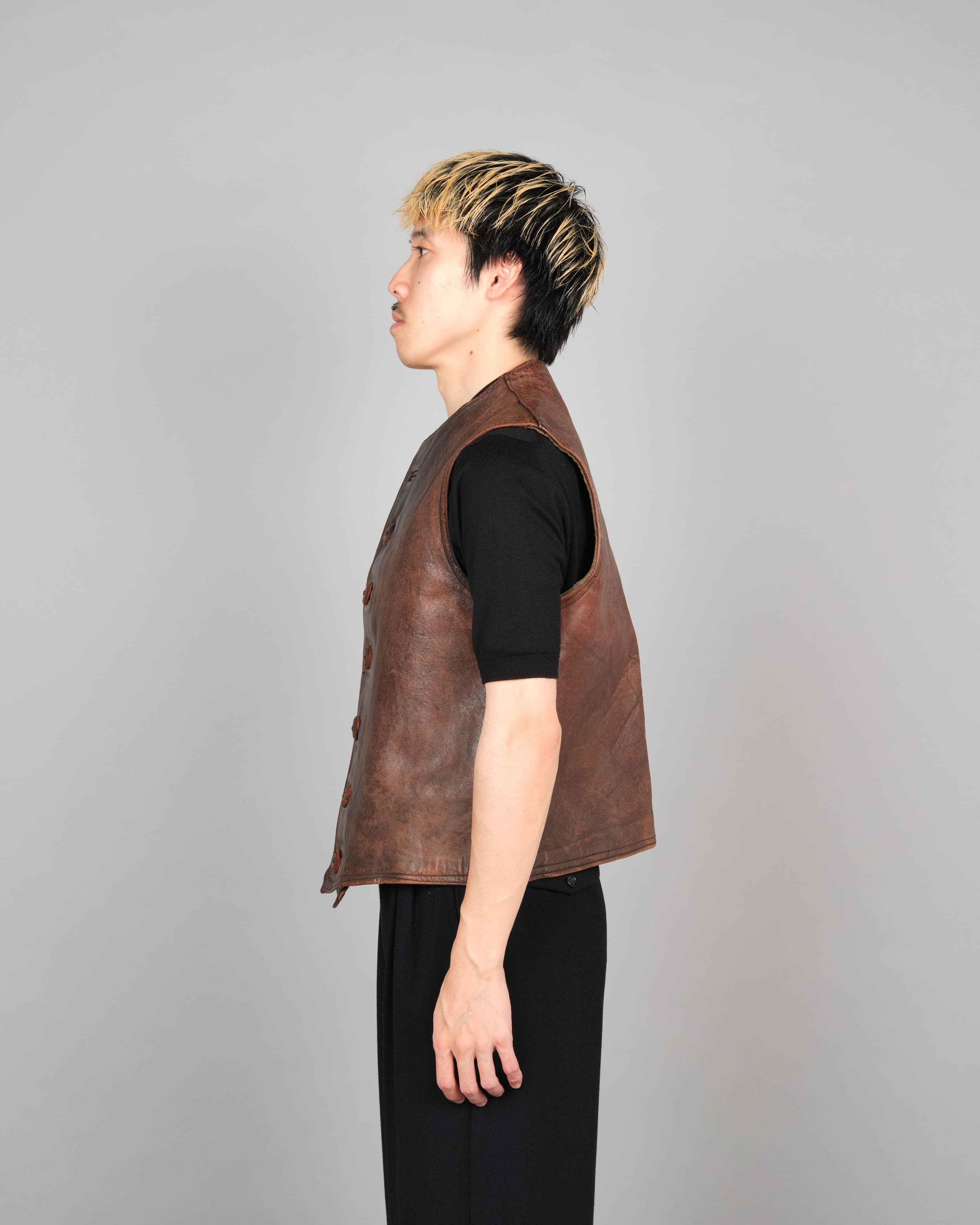 [~ 40's] Gilet en cuir cavalier de l'armée française
