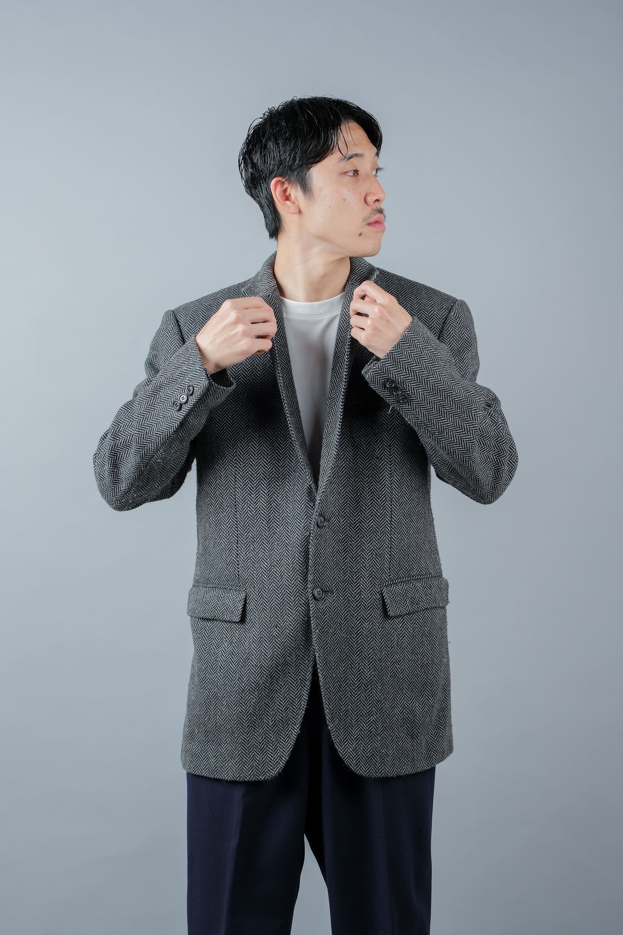 ［~00's］Old ARNYS PARIS HBT Wool 2B Tailored Jacket