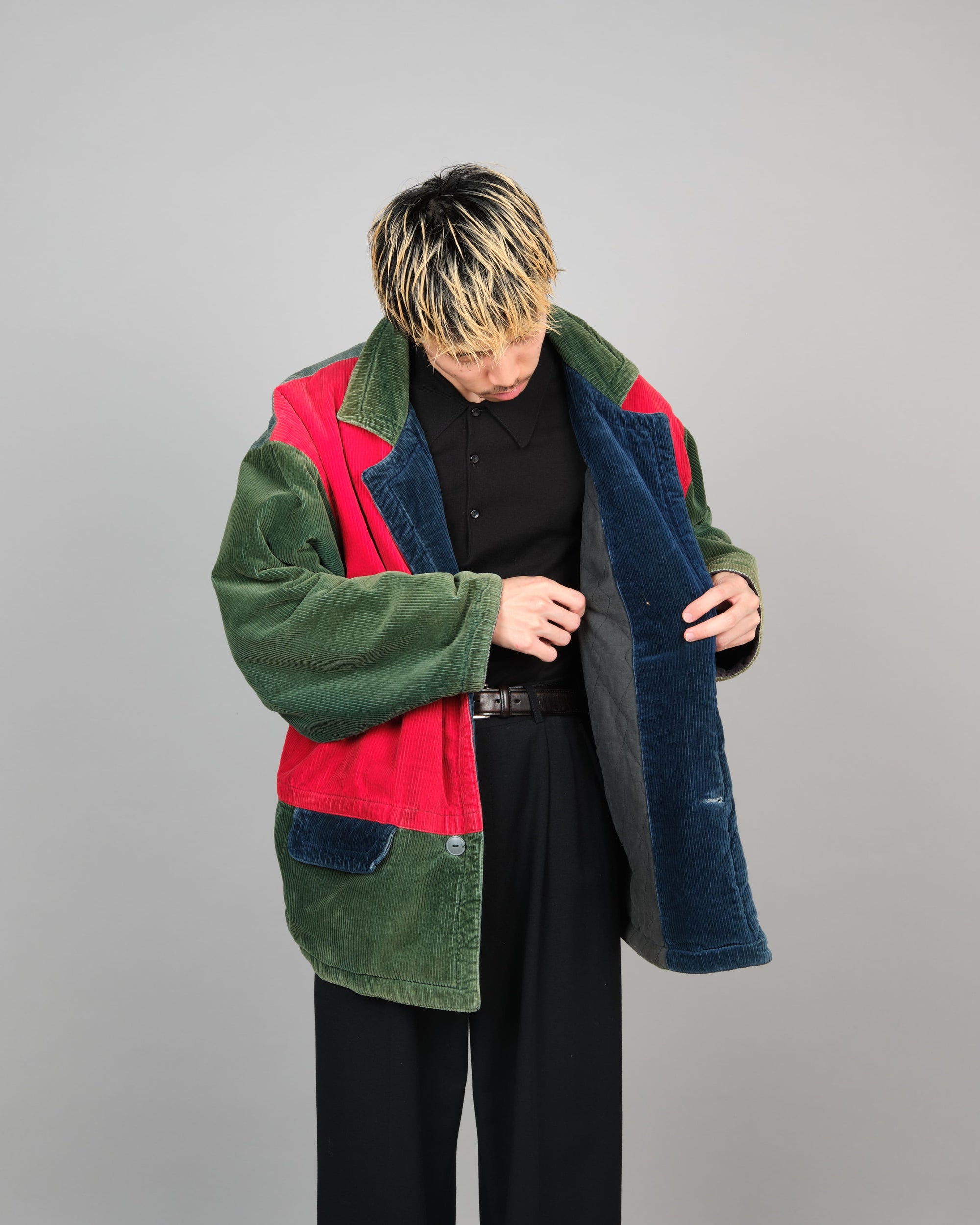 ［~90’s］Old NAF NAF Crazy Pattern Corduroy Jacket