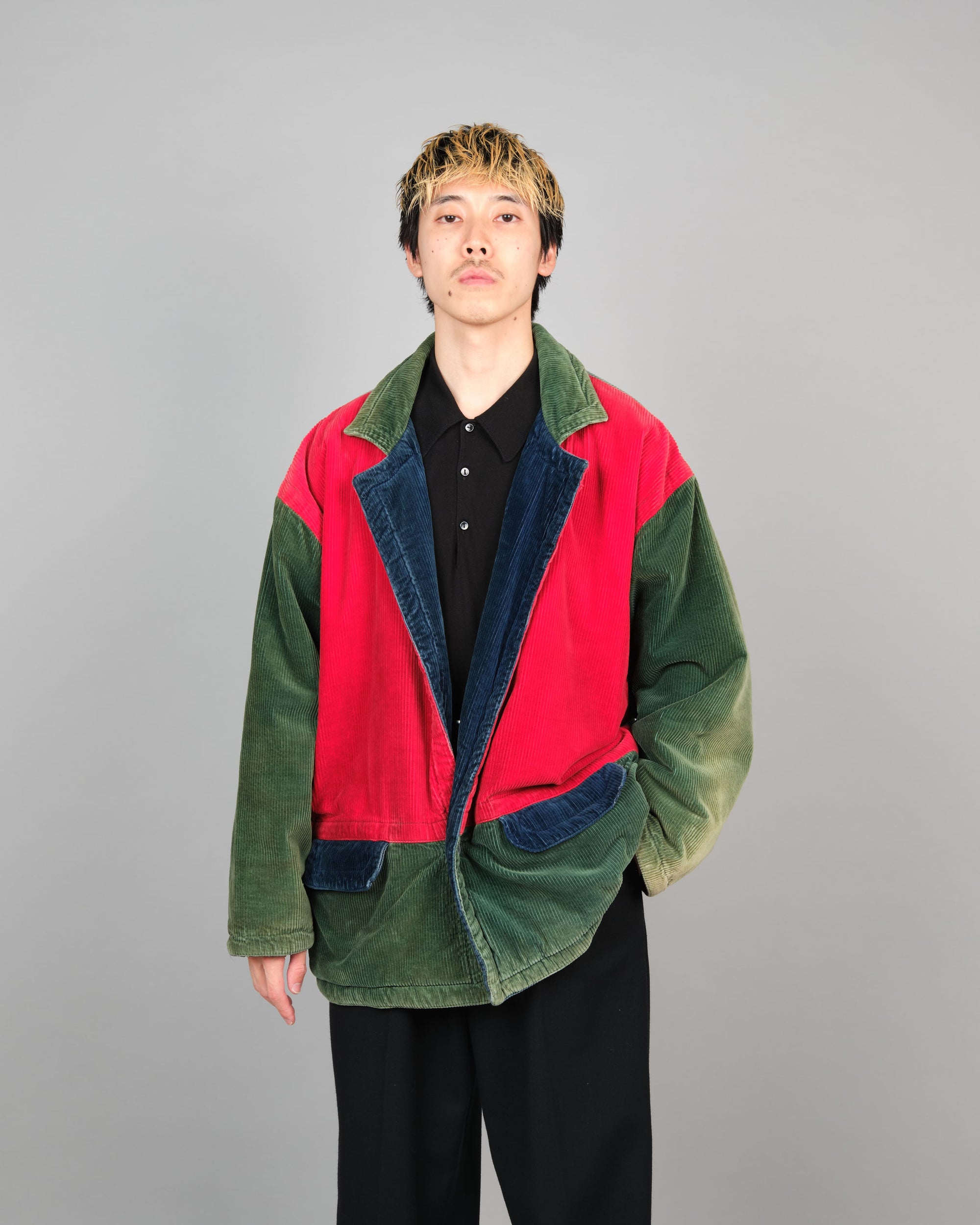 ［~90’s］Old NAF NAF Crazy Pattern Corduroy Jacket