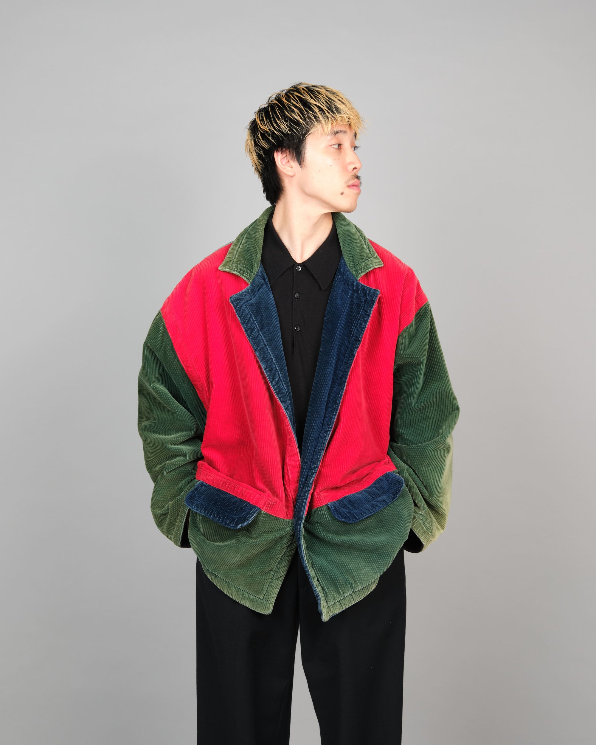 ［~90’s］Old NAF NAF Crazy Pattern Corduroy Jacket
