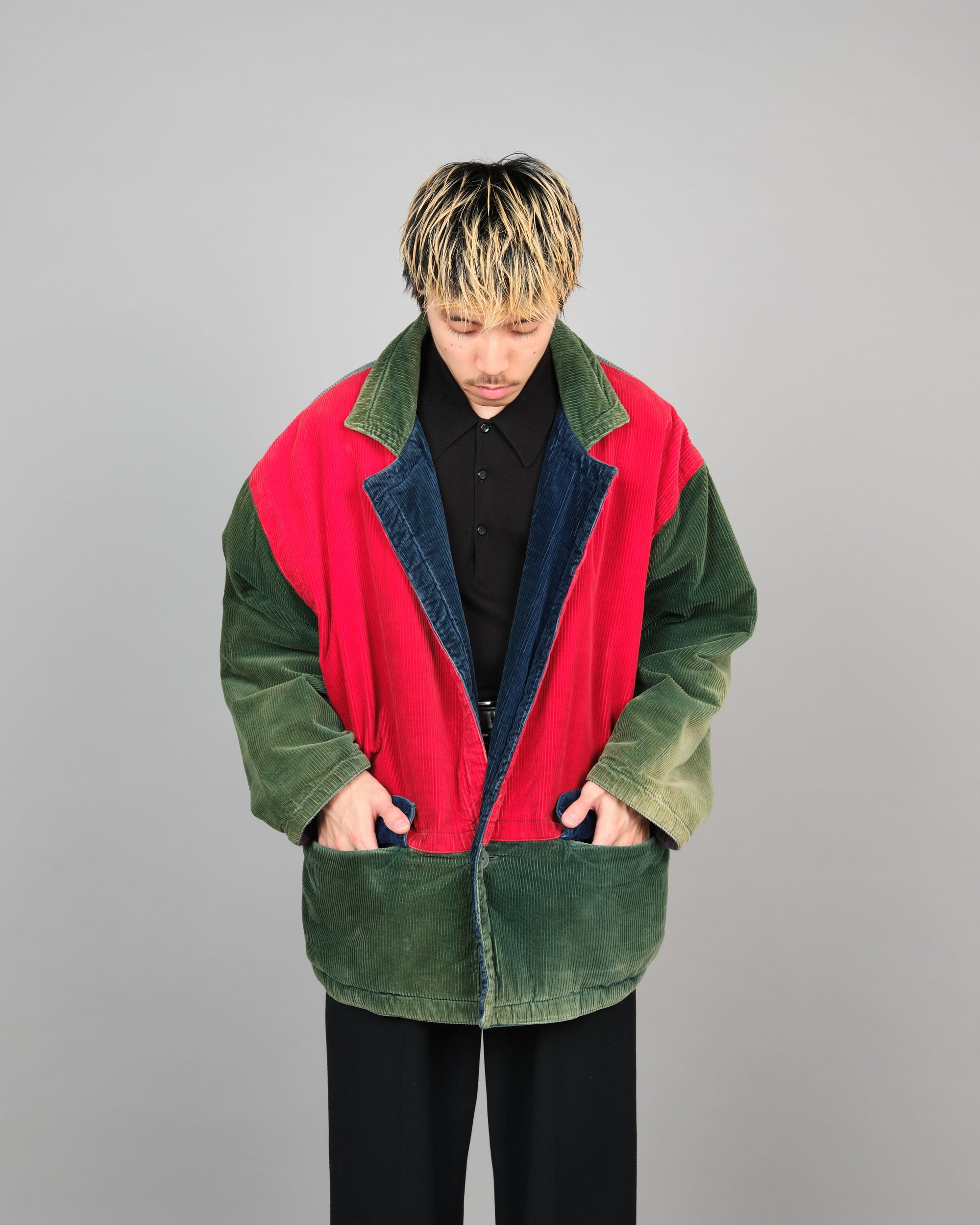 ［~90’s］Old NAF NAF Crazy Pattern Corduroy Jacket