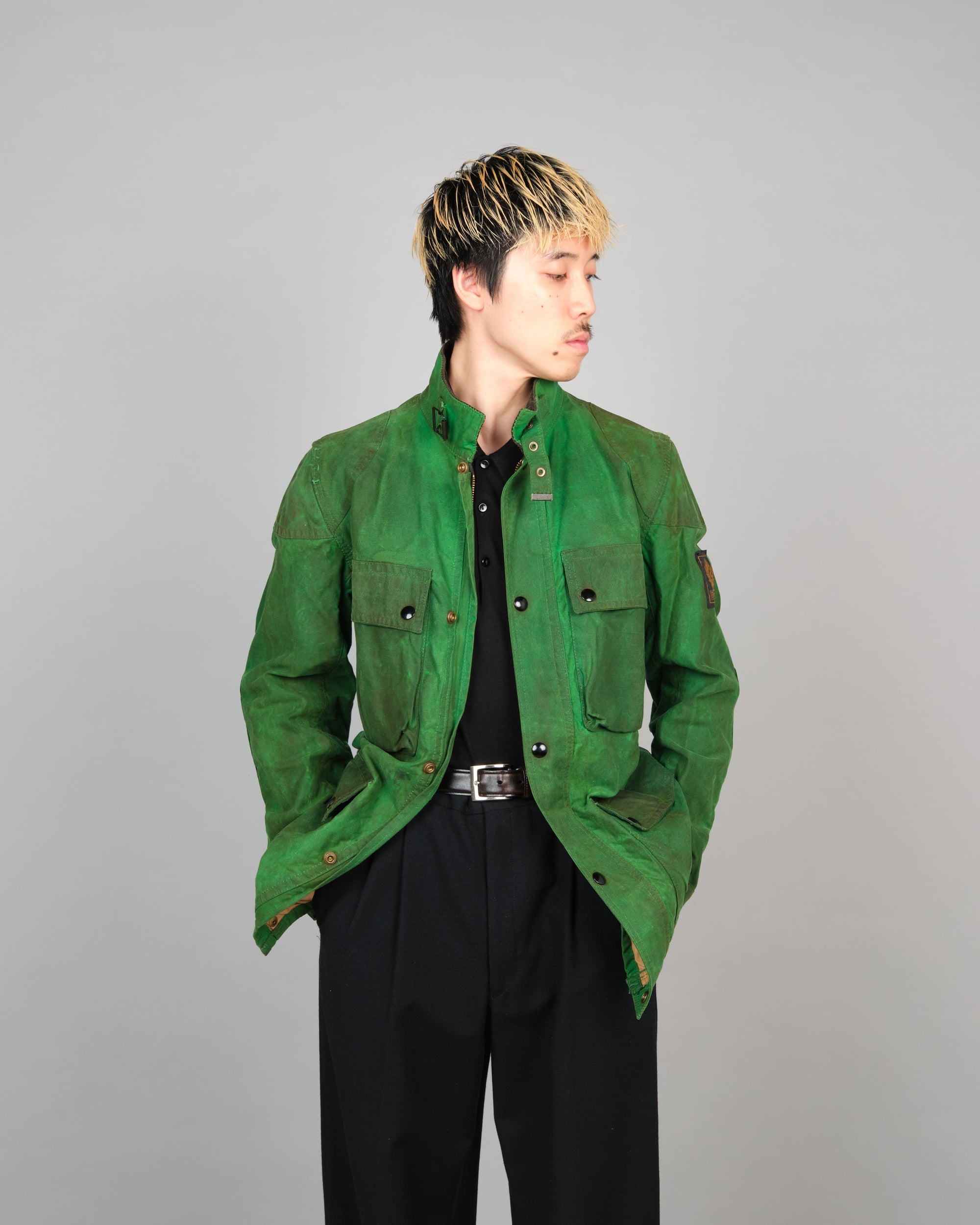 ［~80's］Vintage Belstaff Bright Green Waxed Cotton Jacket "TRIALMASTER PROFESSIONAL JACKET"