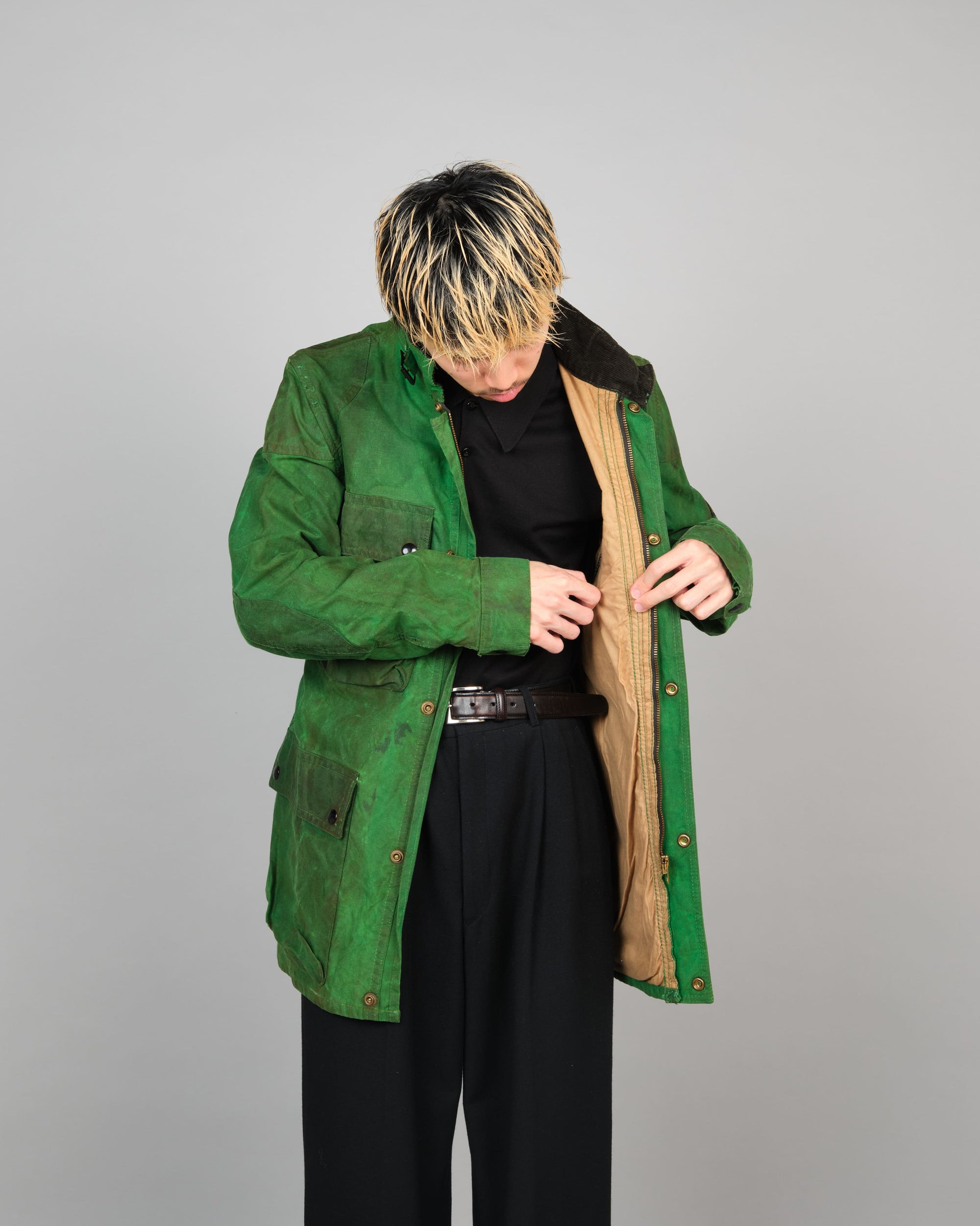 ［~80's］Vintage Belstaff Bright Green Waxed Cotton Jacket "TRIALMASTER PROFESSIONAL JACKET"