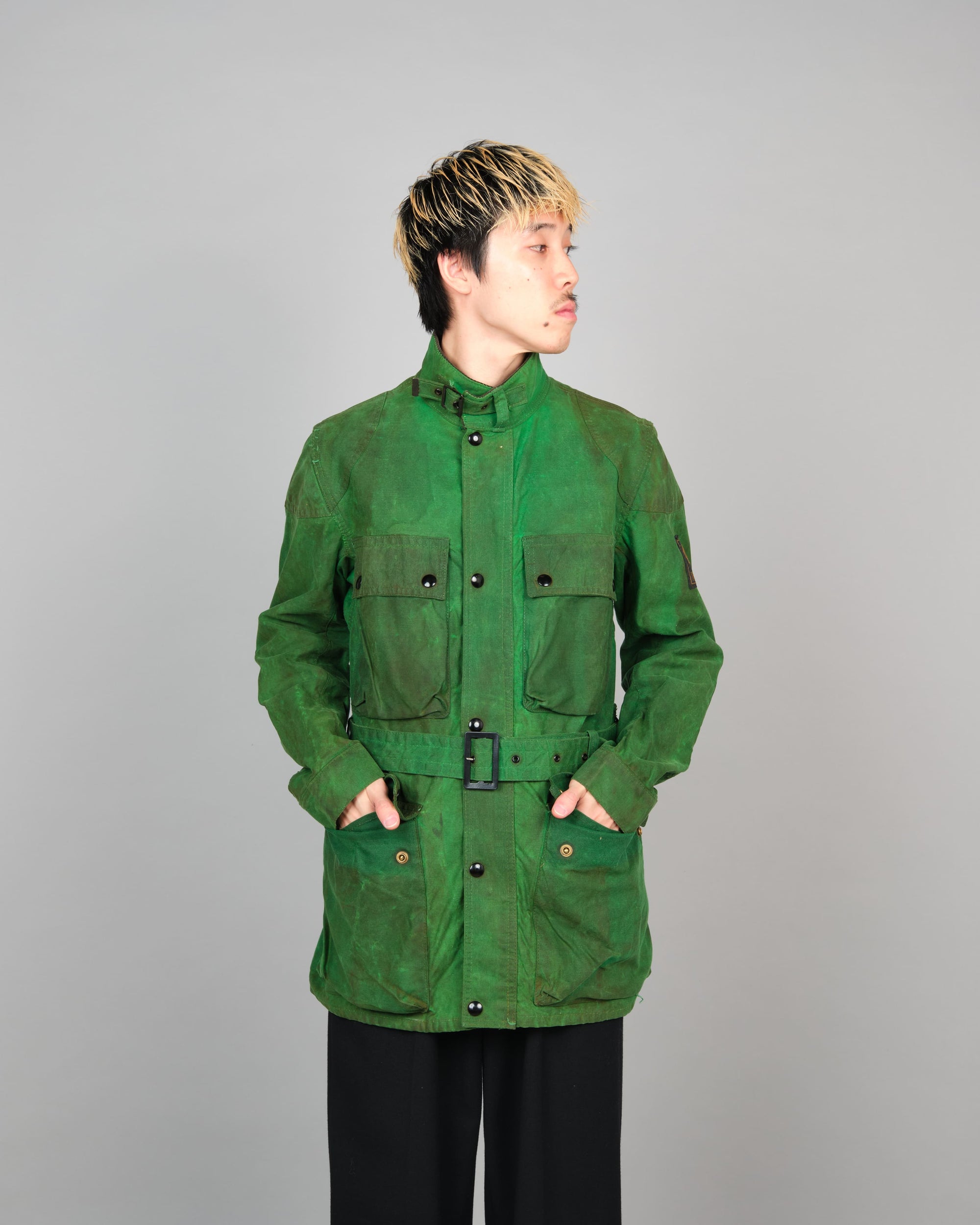 ［~80's］Vintage Belstaff Bright Green Waxed Cotton Jacket "TRIALMASTER PROFESSIONAL JACKET"