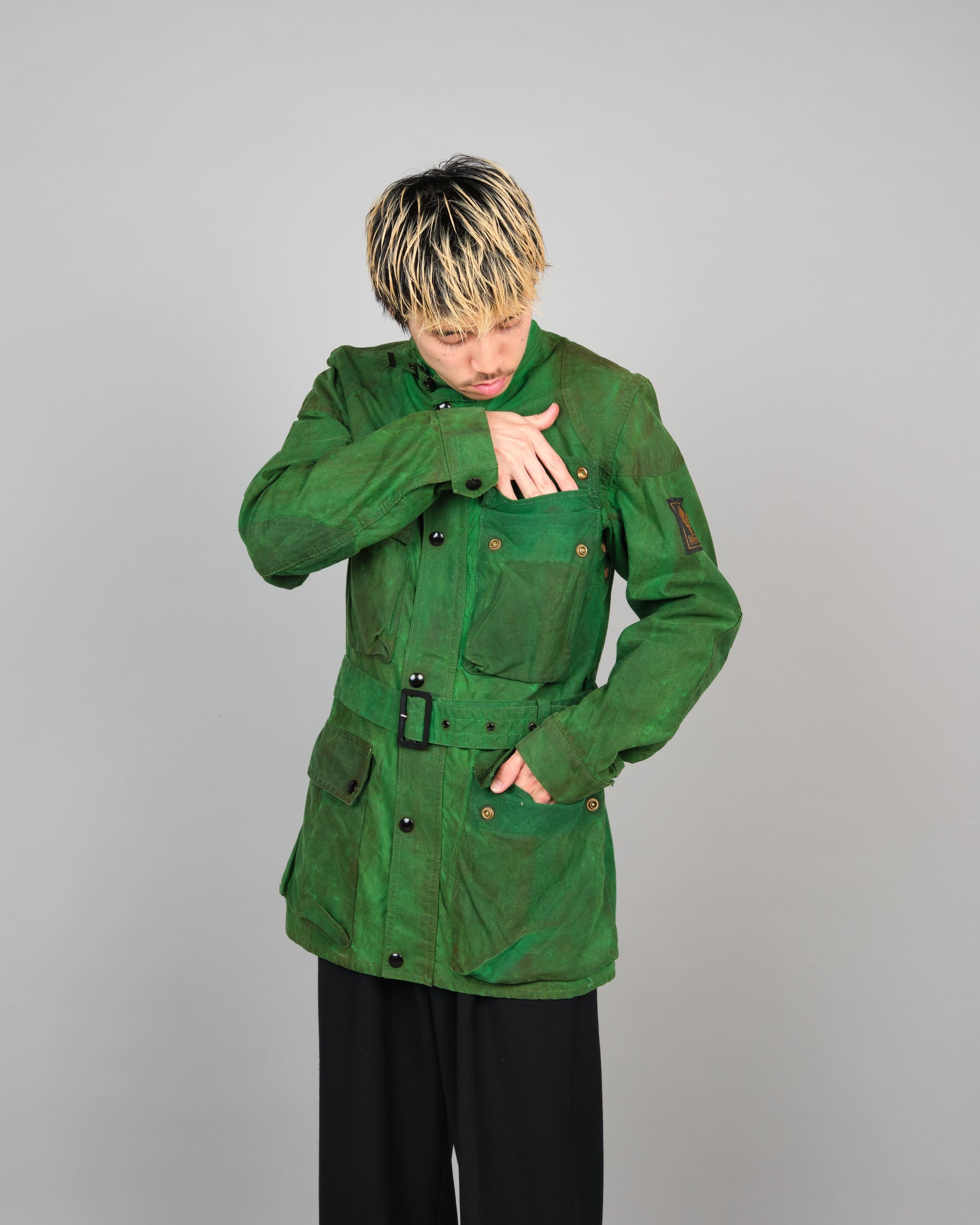 ［~80's］Vintage Belstaff Bright Green Waxed Cotton Jacket "TRIALMASTER PROFESSIONAL JACKET"