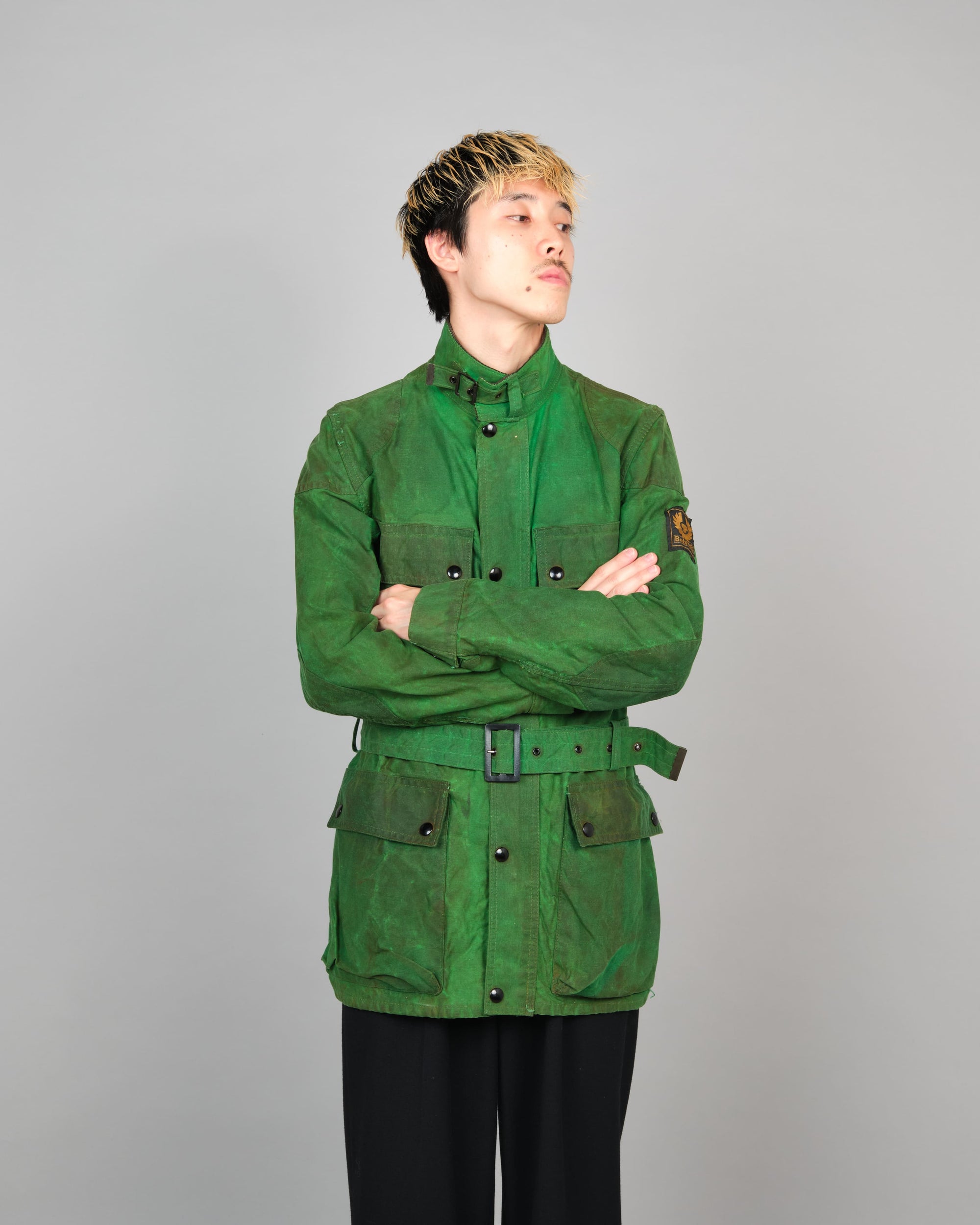 ［~80's］Vintage Belstaff Bright Green Waxed Cotton Jacket "TRIALMASTER PROFESSIONAL JACKET"