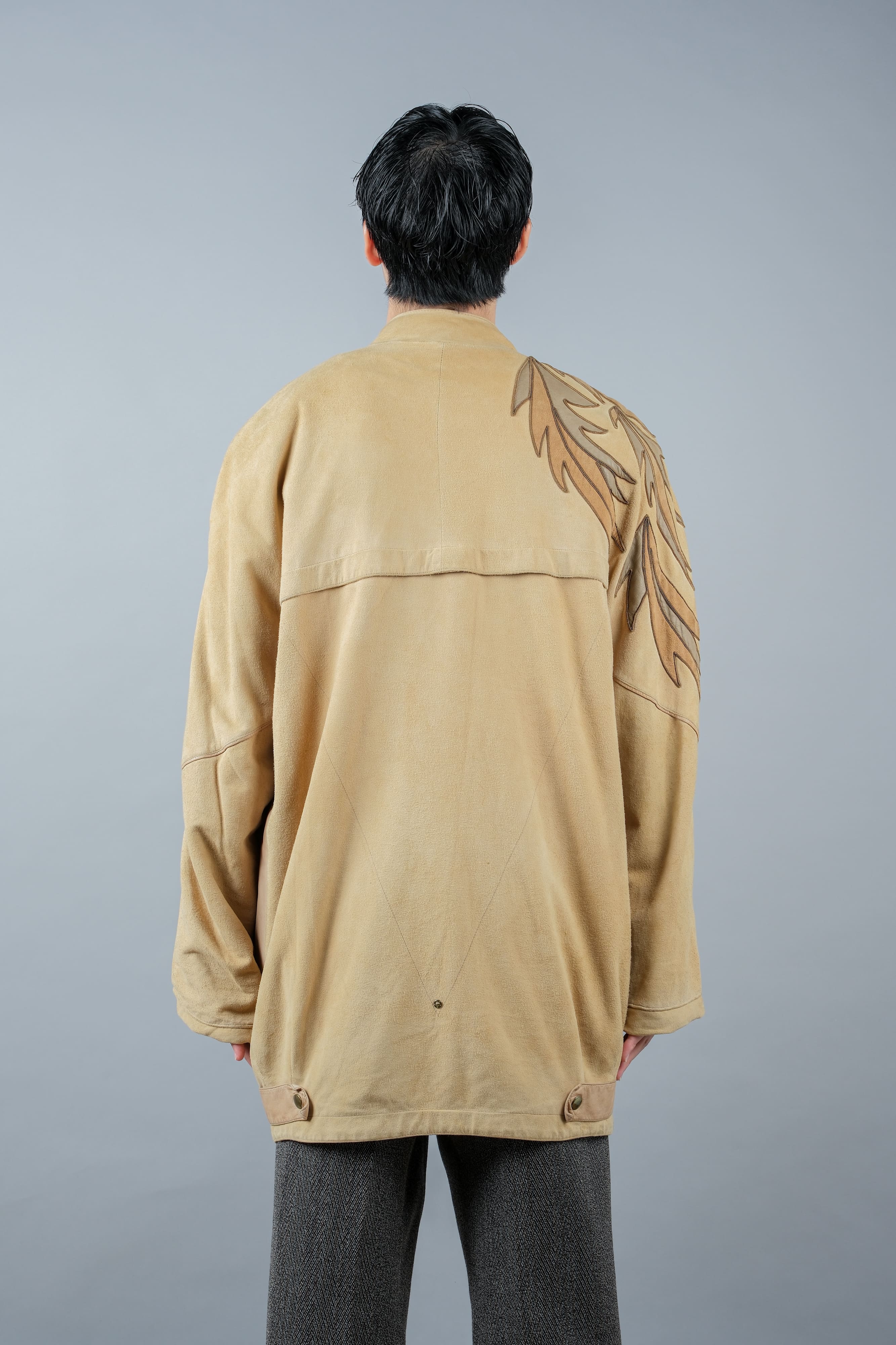 [~ 80's] Old Claude Montana Raglan Sleeve zip up up en cuir en daim