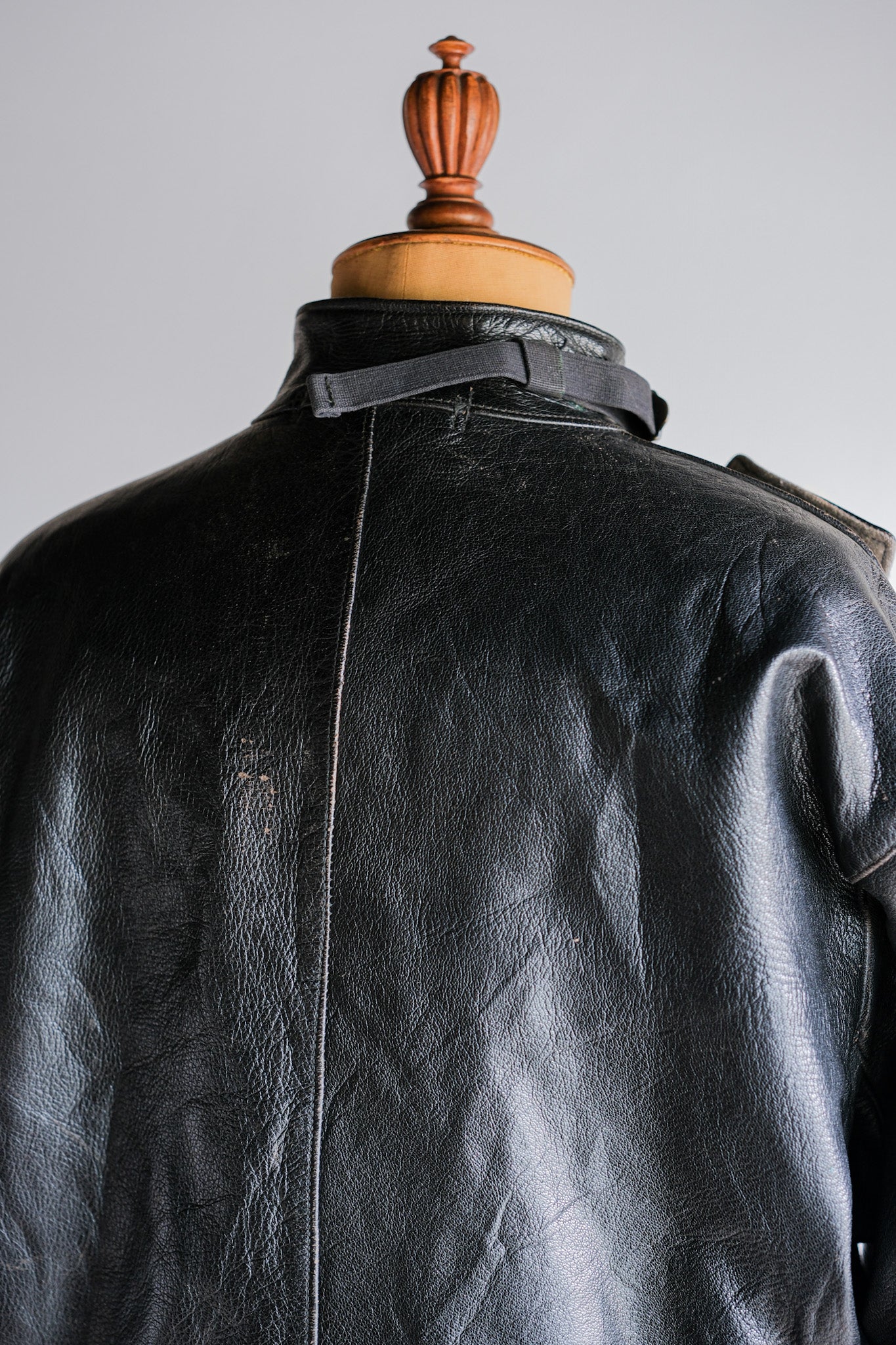 [~ 50's] Sweedish Army Dispatch Rider Leather Motorcycle Jacket size.50