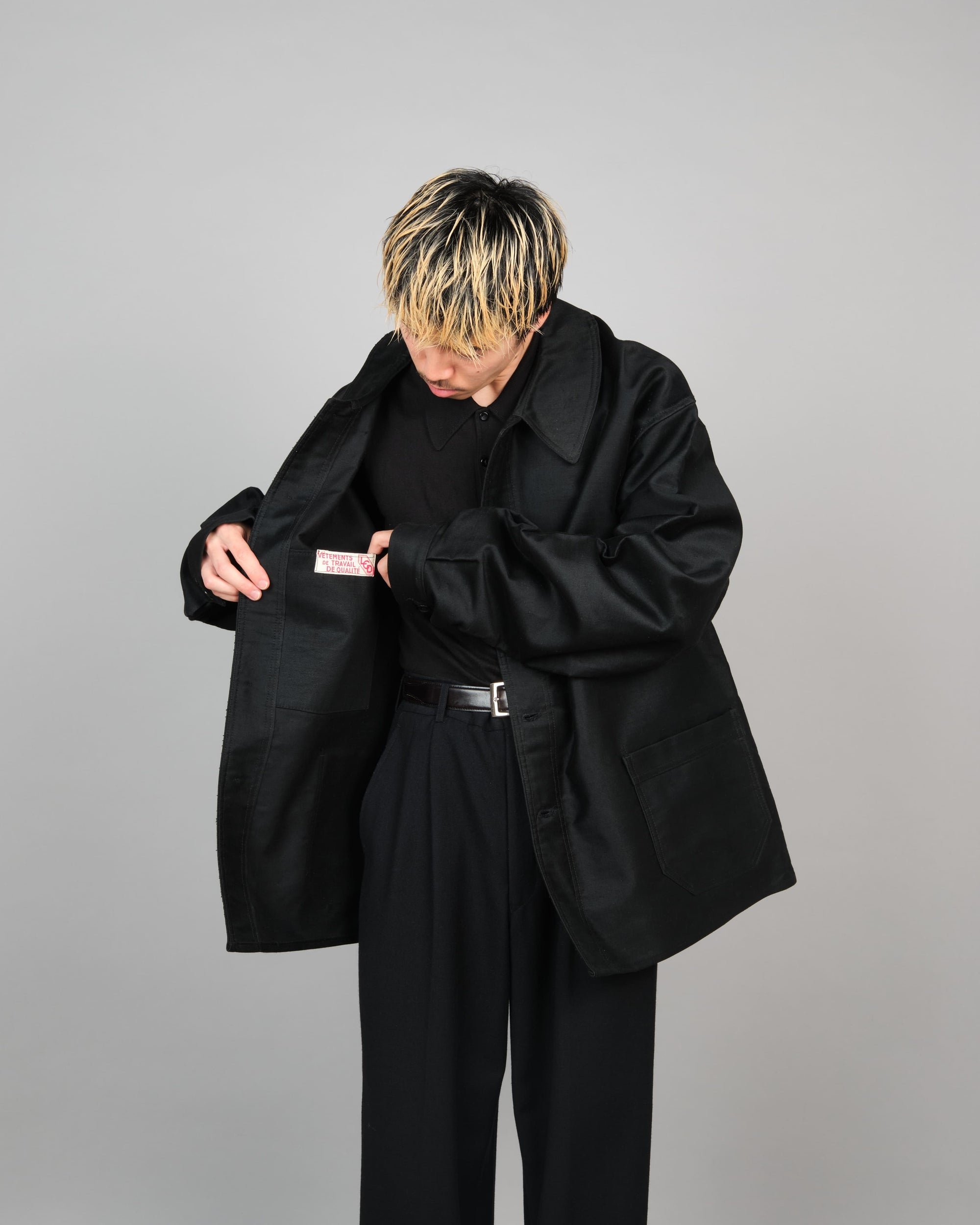 ［~50’s］French Vintage Black Moleskin Work Jacket "Dead Stock"