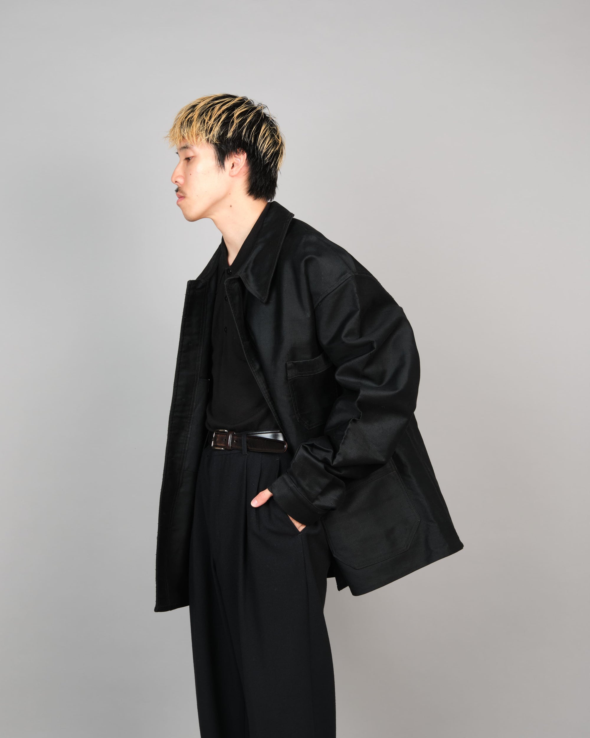 ［~50’s］French Vintage Black Moleskin Work Jacket "Dead Stock"