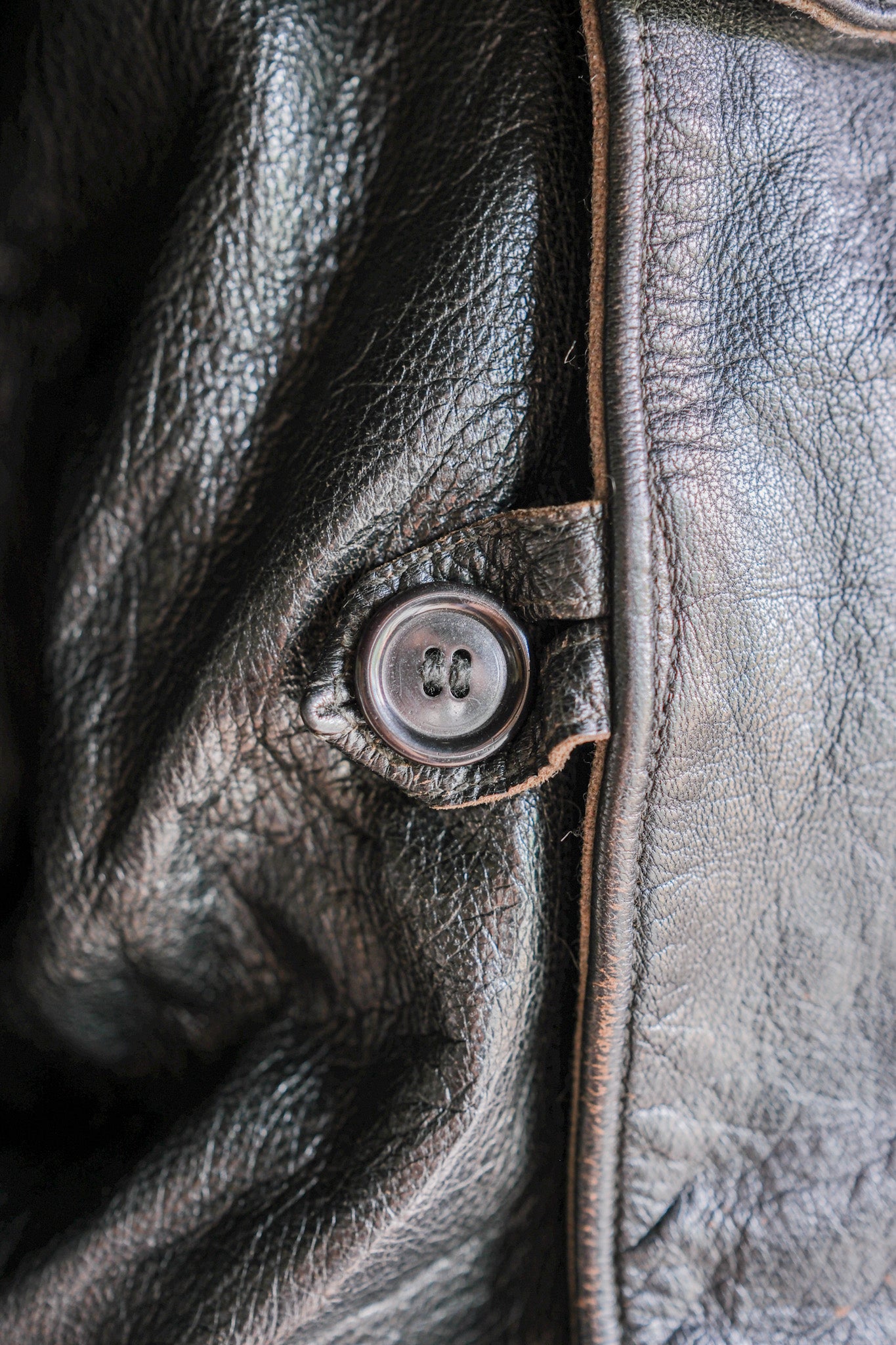 【~50's】Swedish Army Dispatch Rider Leather Motorcycle Jacket Size.50