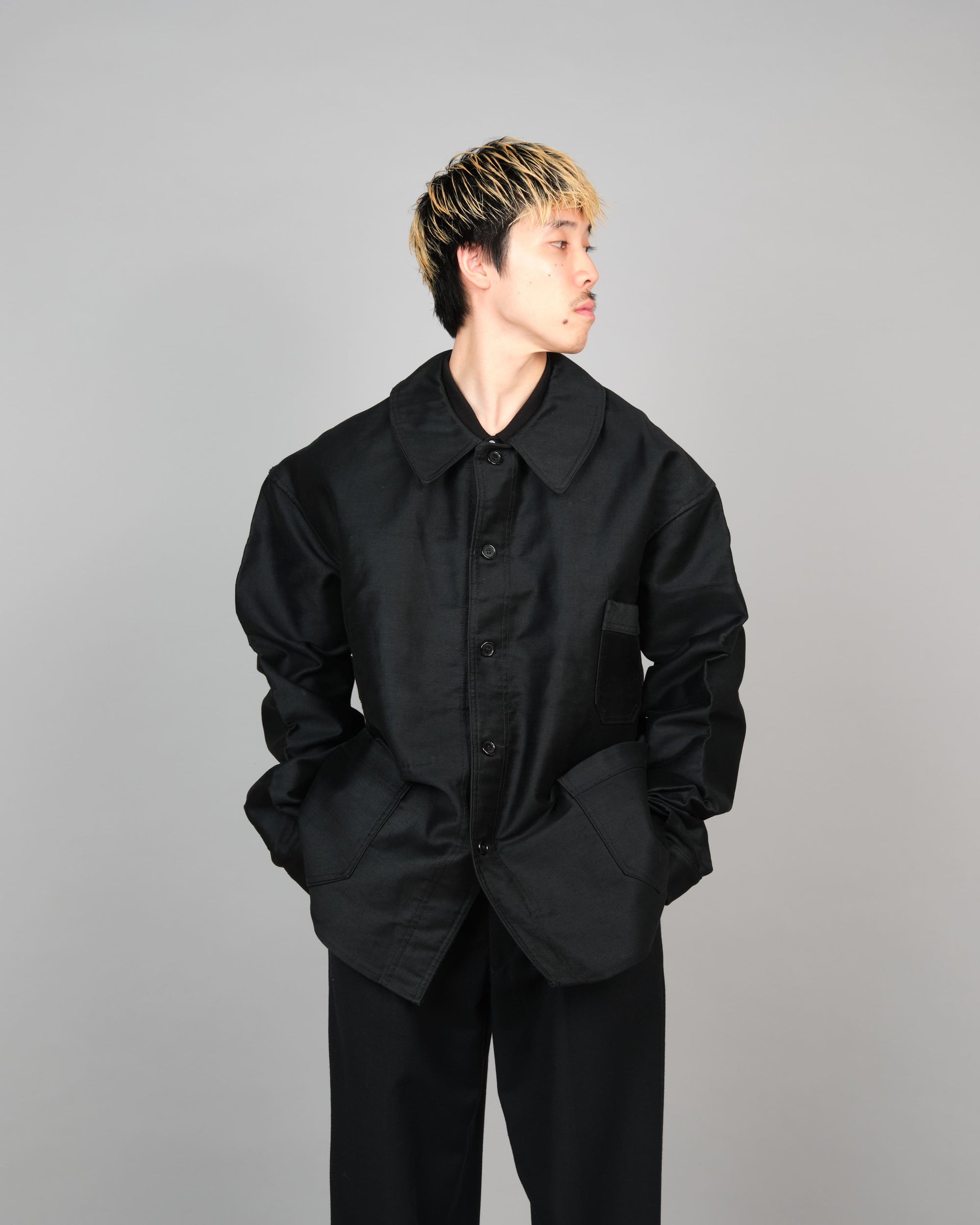 ［~50’s］French Vintage Black Moleskin Work Jacket "Dead Stock"