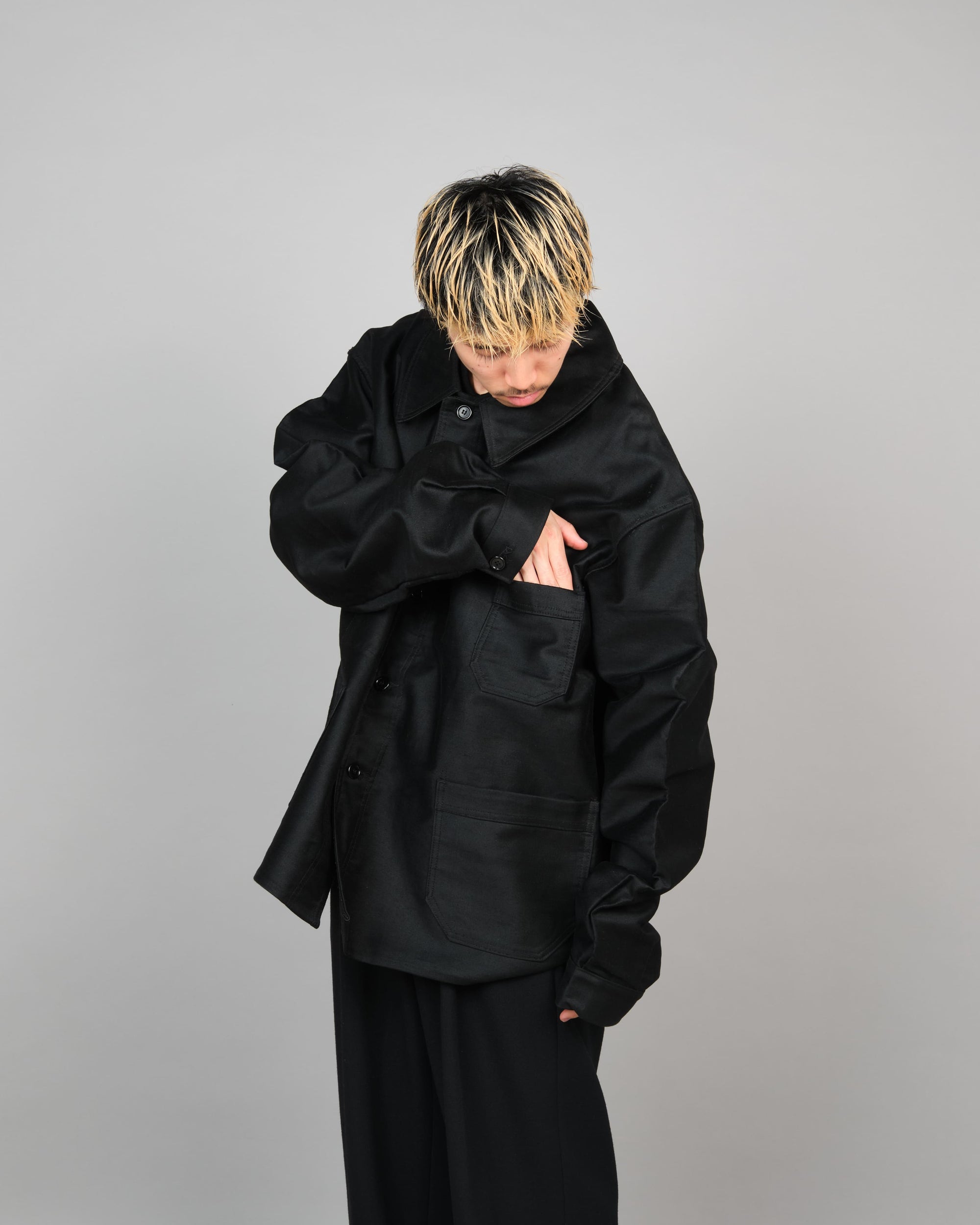 ［~50’s］French Vintage Black Moleskin Work Jacket "Dead Stock"