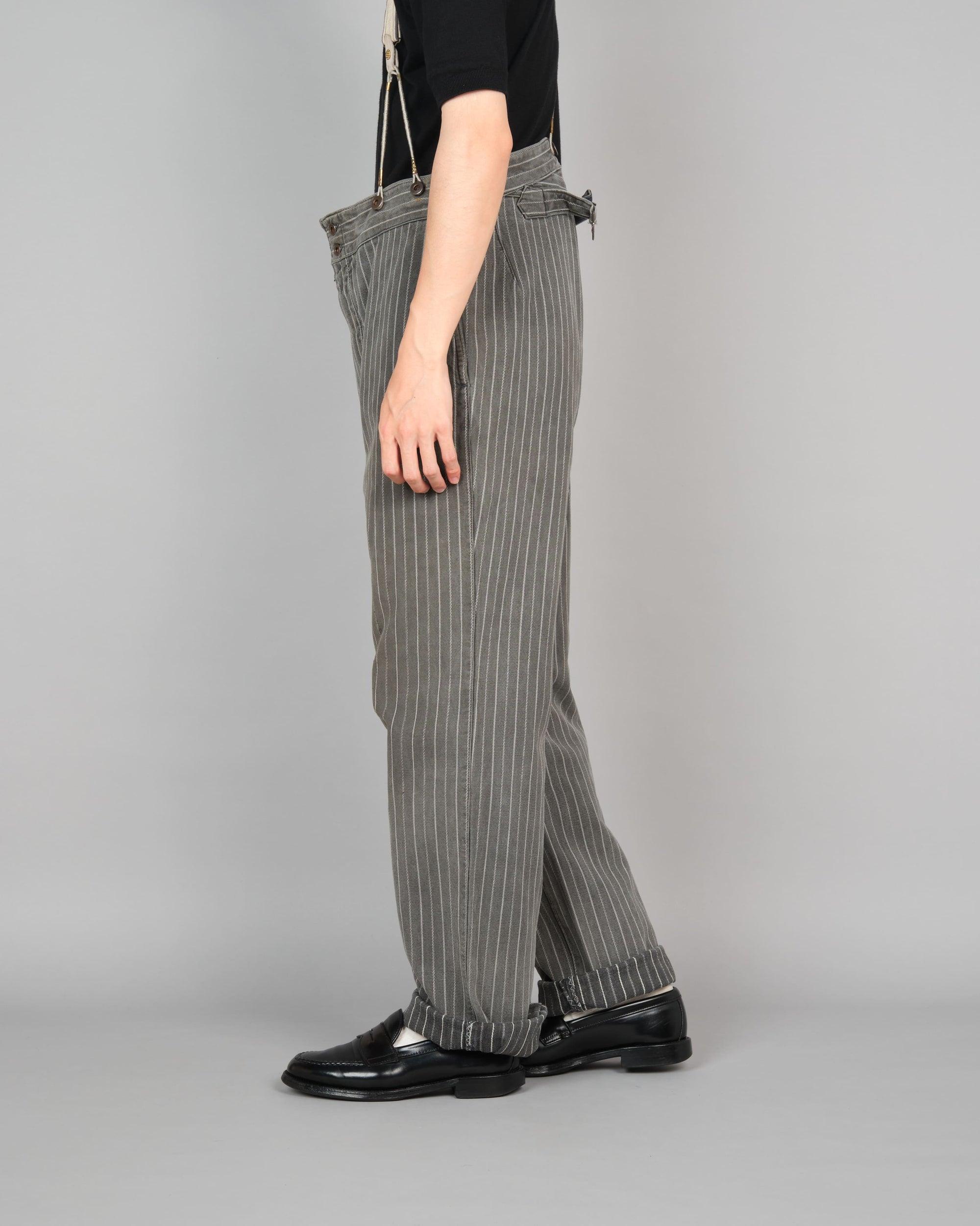 ［~40’s］French Vintage Cotton Striped Work Pants "Le Mont St Michel"