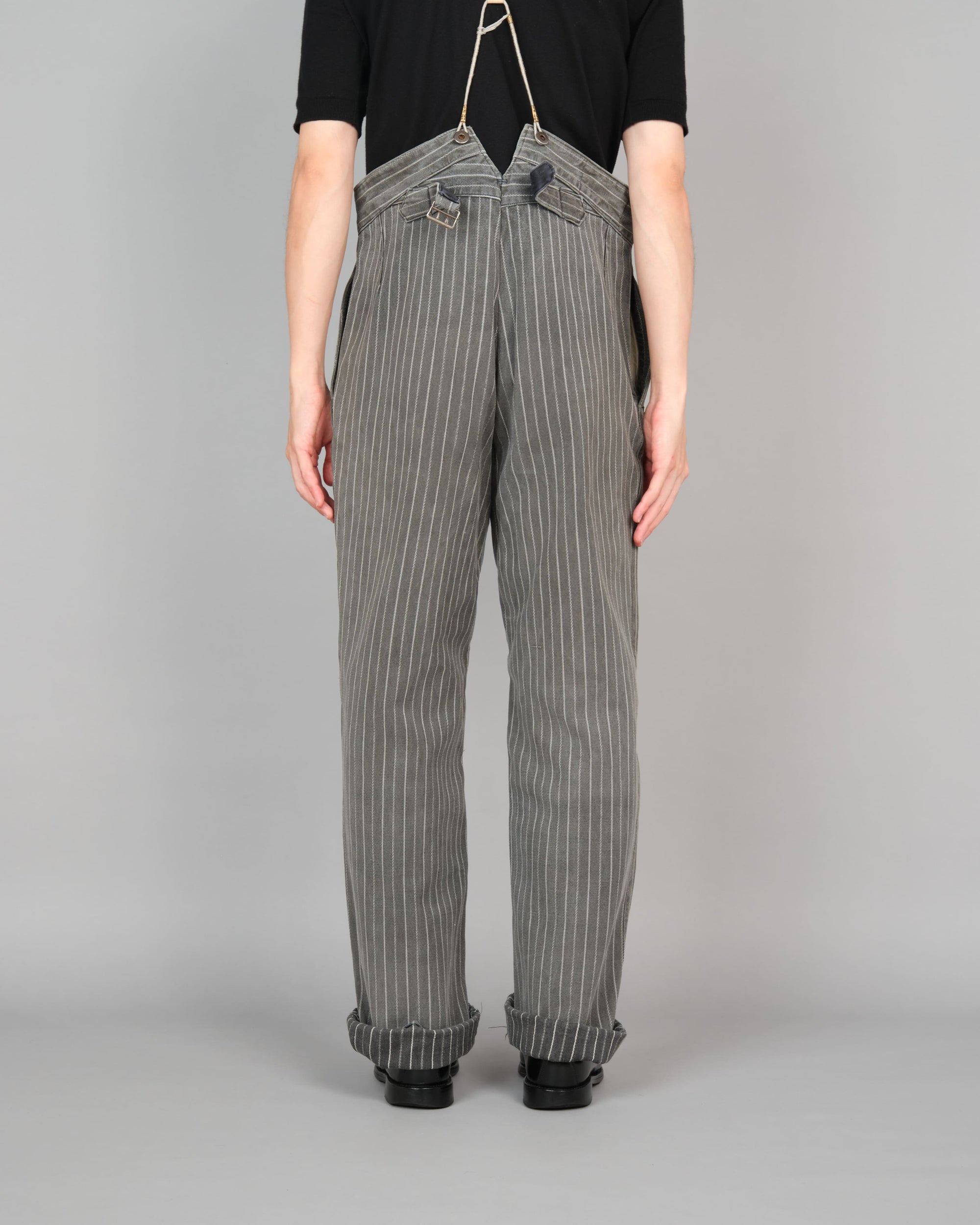 ［~40’s］French Vintage Cotton Striped Work Pants "Le Mont St Michel"