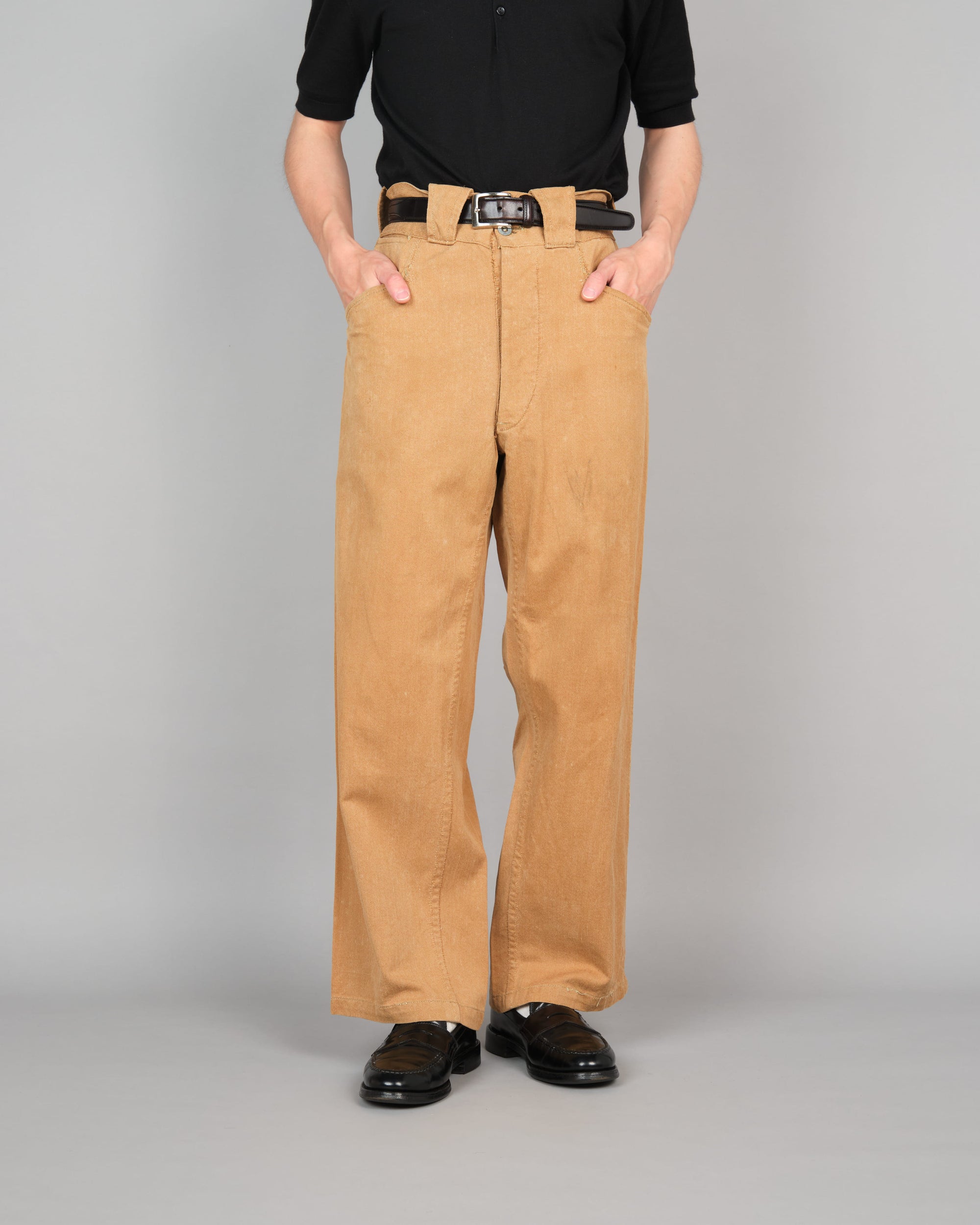［~50’s］French Army Brown Beige Cotton Twill Trousers