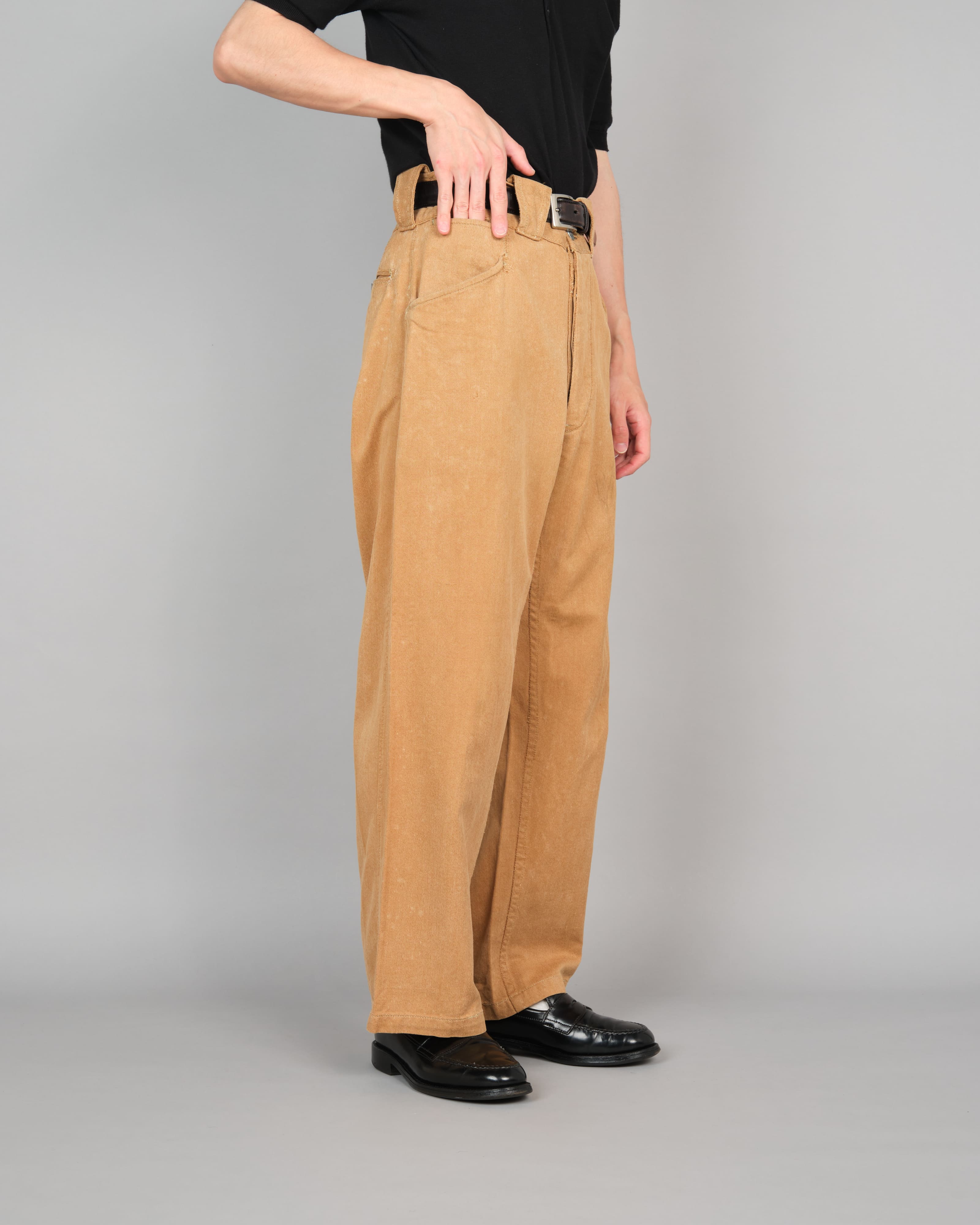 [~ 50's] Armée française Brown Beige Cotton Twill pantalon