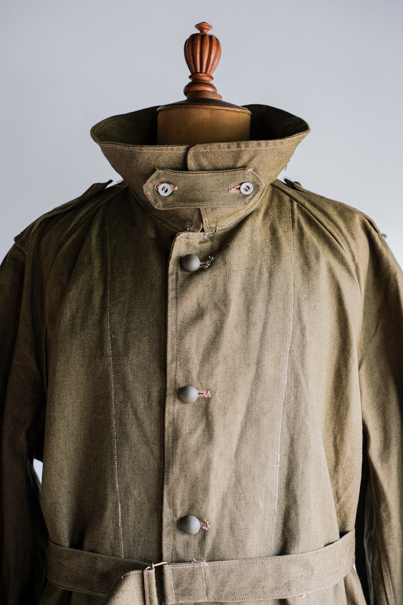 ［~40's］French Army M35 Motorcycle Coat Size.1 "Linen Type" "Dead Stock"