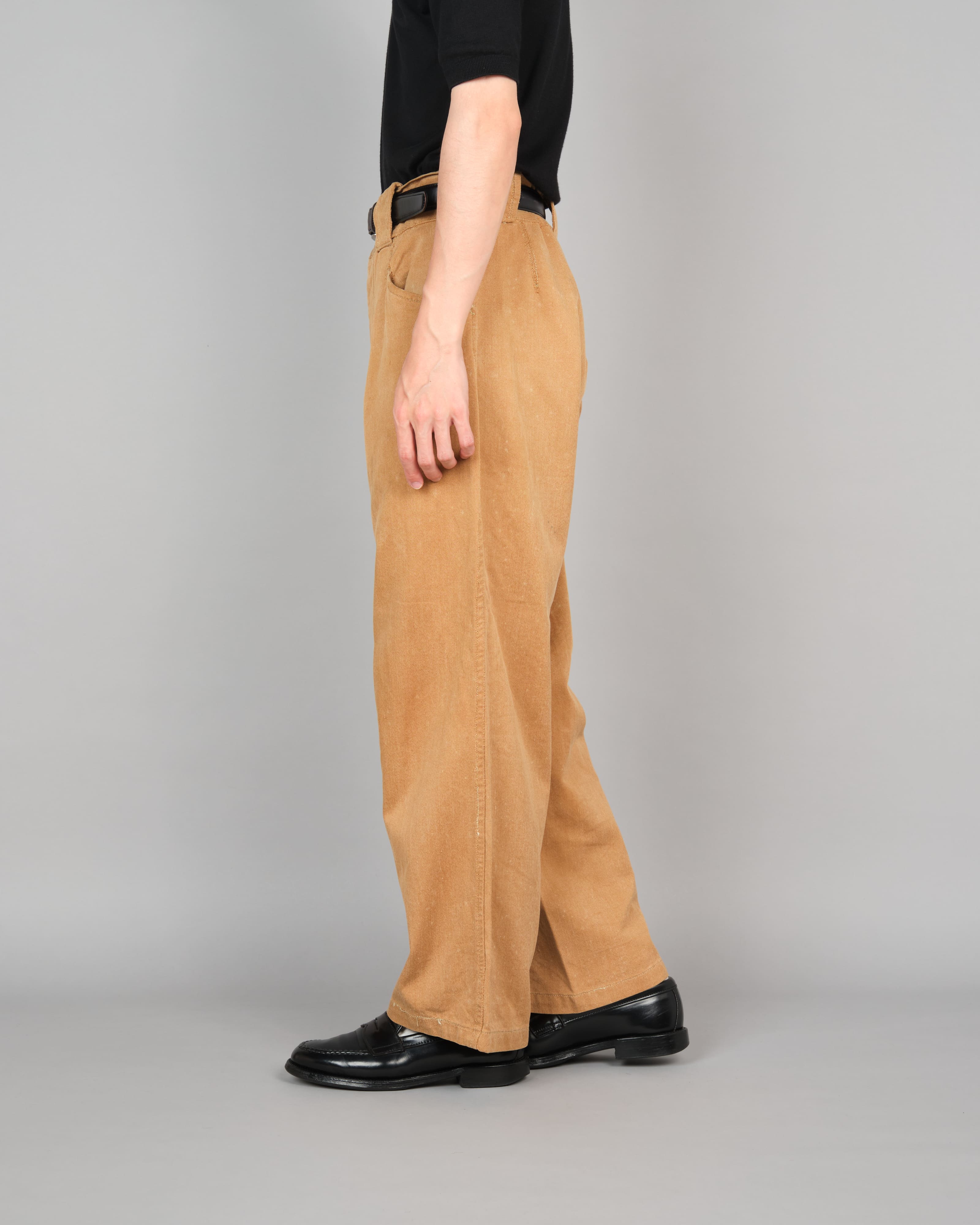 [~ 50's] Armée française Brown Beige Cotton Twill pantalon