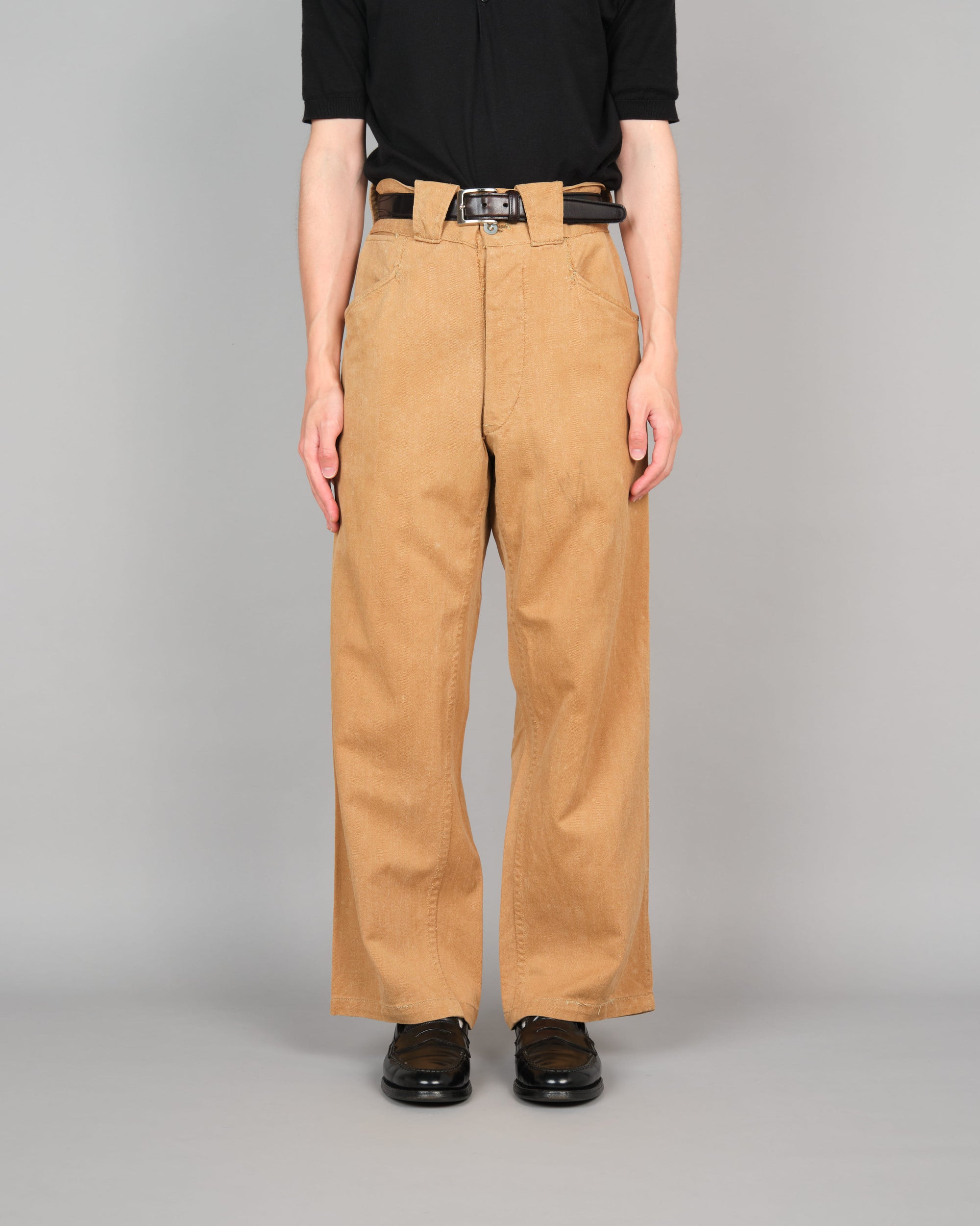 ［~50’s］French Army Brown Beige Cotton Twill Trousers