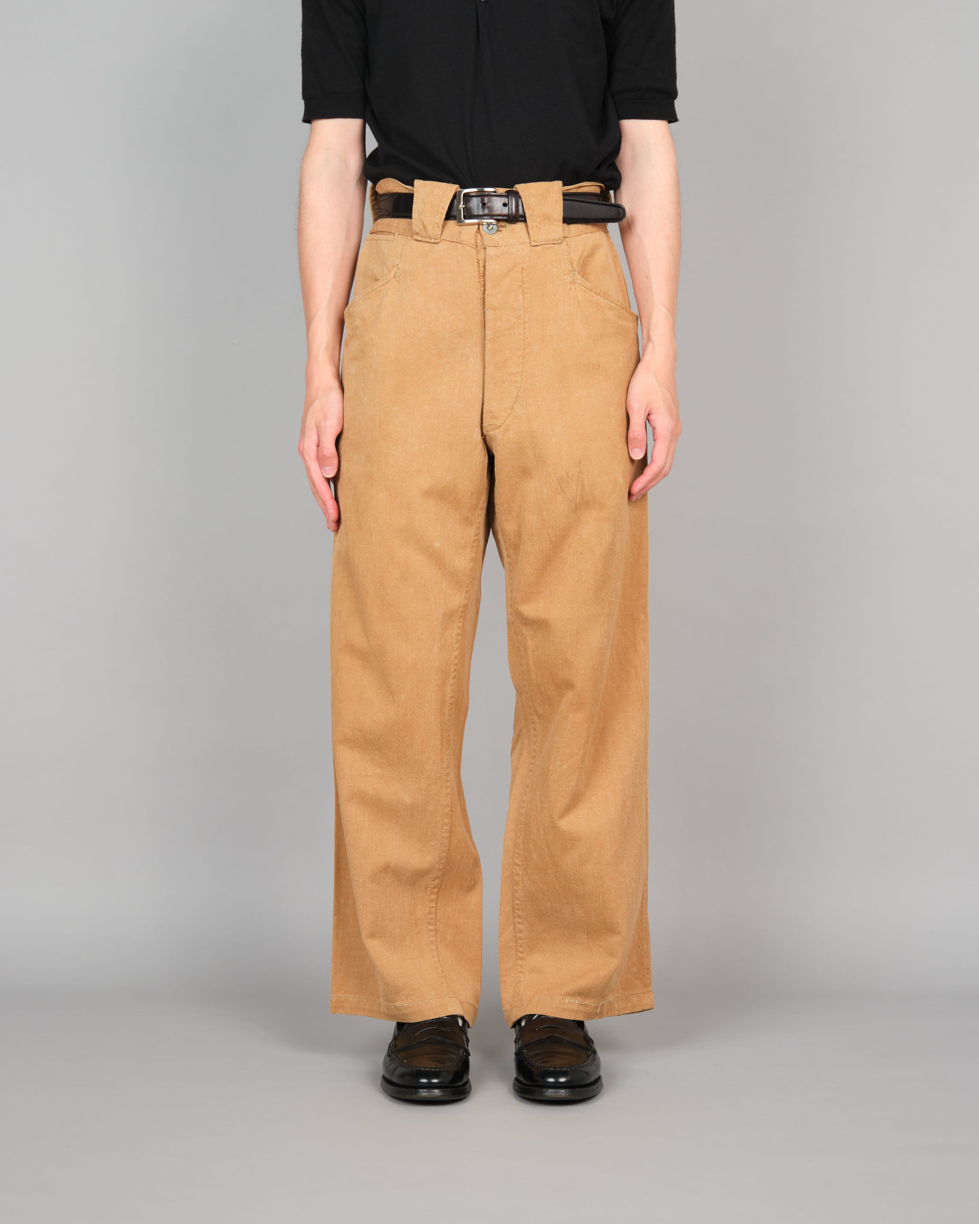 [~ 50's] Armée française Brown Beige Cotton Twill pantalon