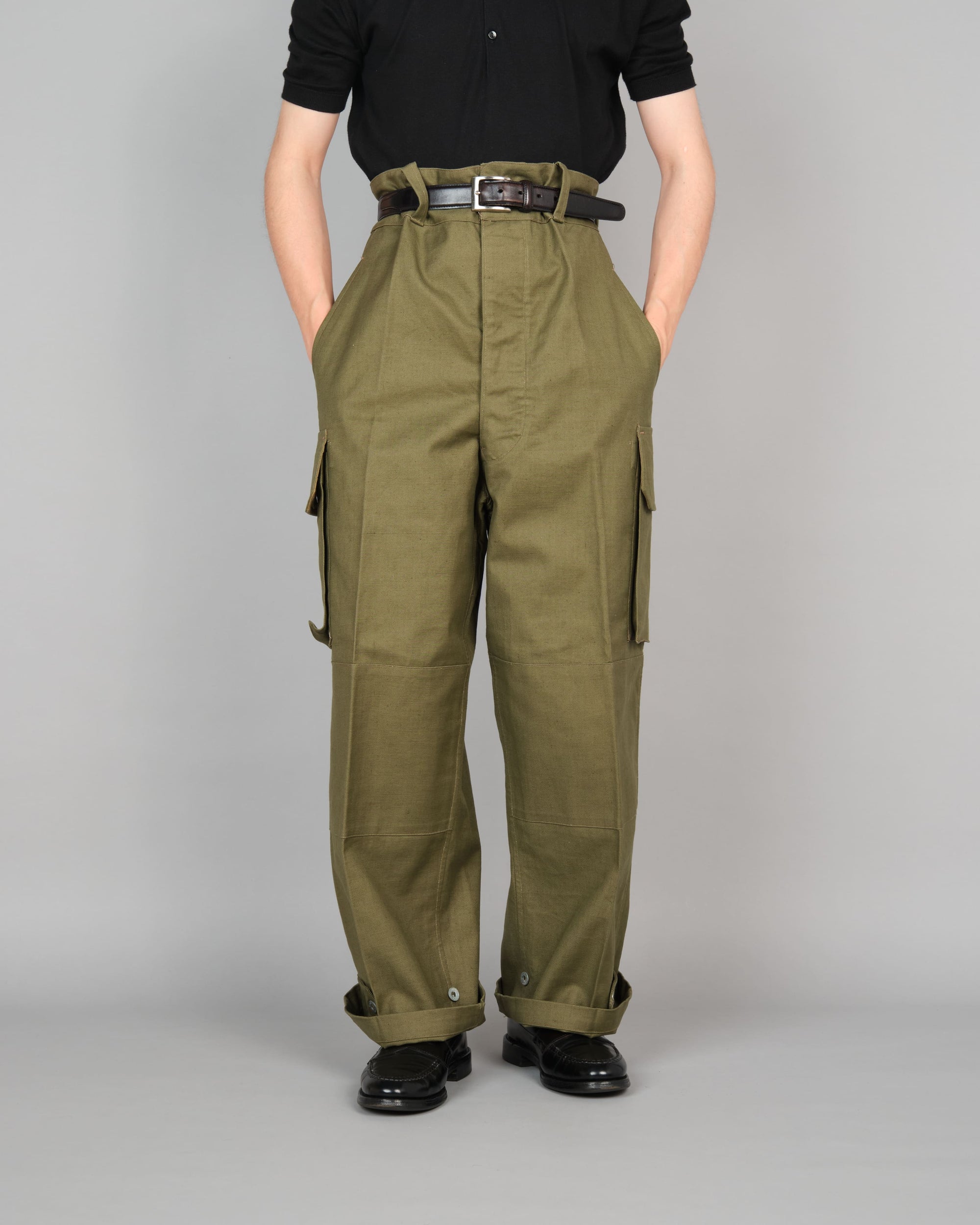 【~40's】French Army M47 Field Trousers With 3 Top Buttons Size.100XC "1st Type" "Dead Stock"