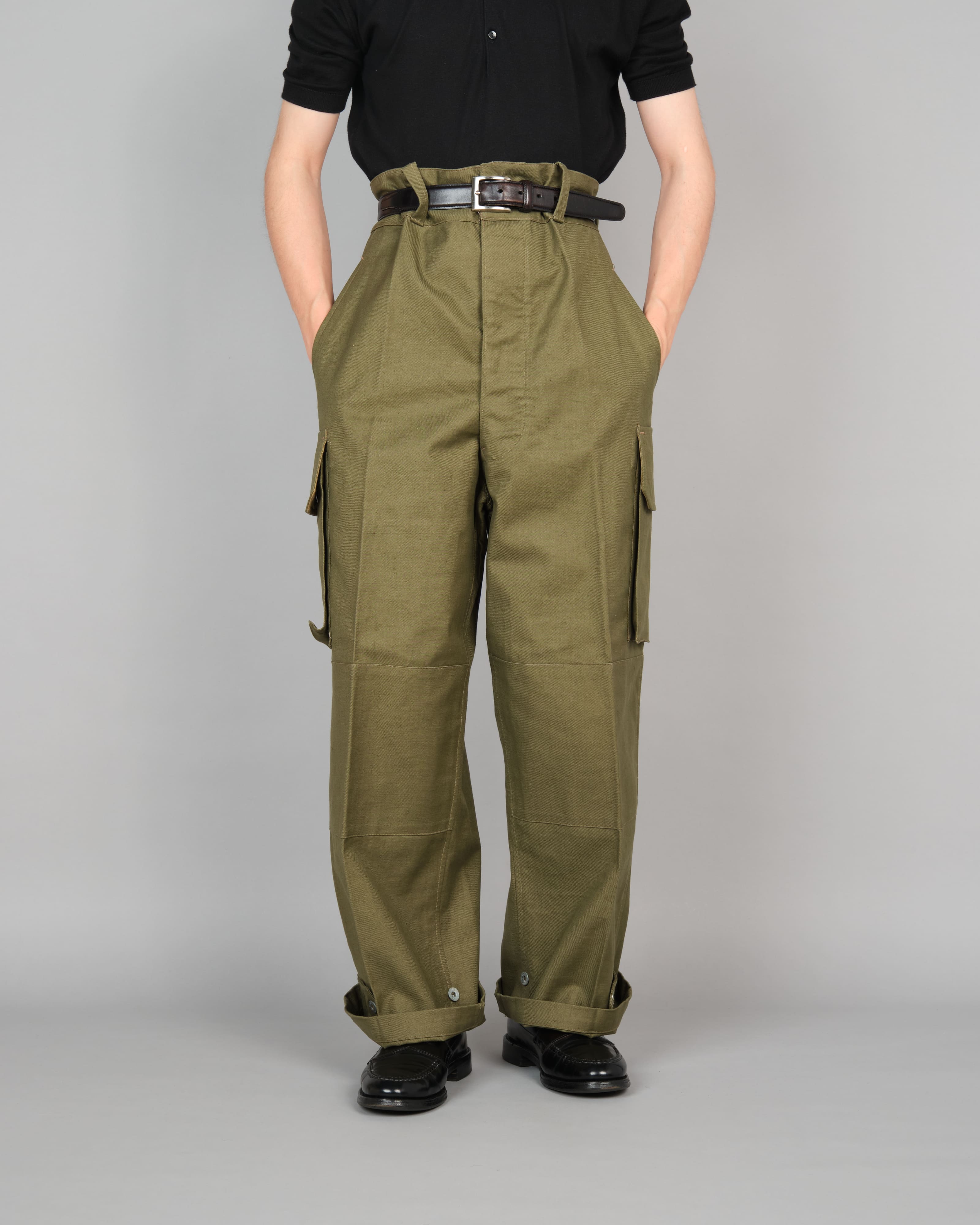 【~40's】French Army M47 Field Trousers With 3 Top Buttons Size.100XC "1st Type" "Dead Stock"