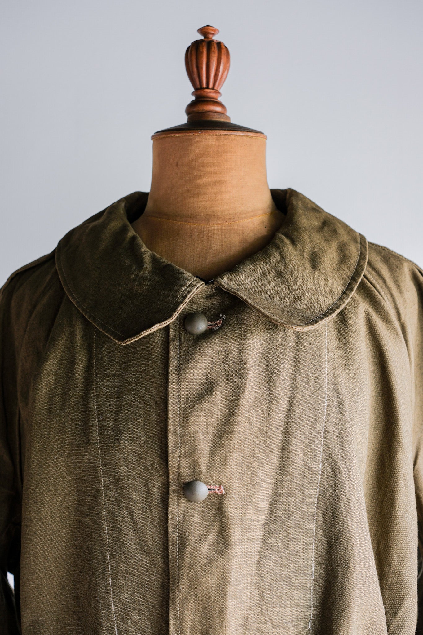 ［~40's］French Army M35 Motorcycle Coat Size.1 "Linen Type" "Dead Stock"
