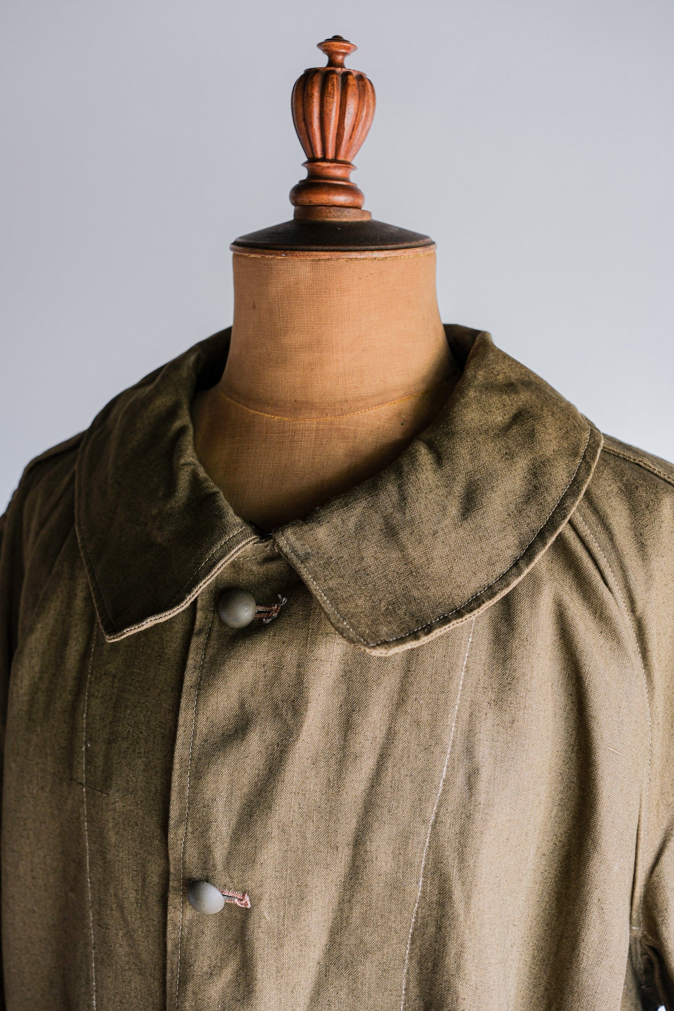 ［~40's］French Army M35 Motorcycle Coat Size.1 "Linen Type" "Dead Stock"