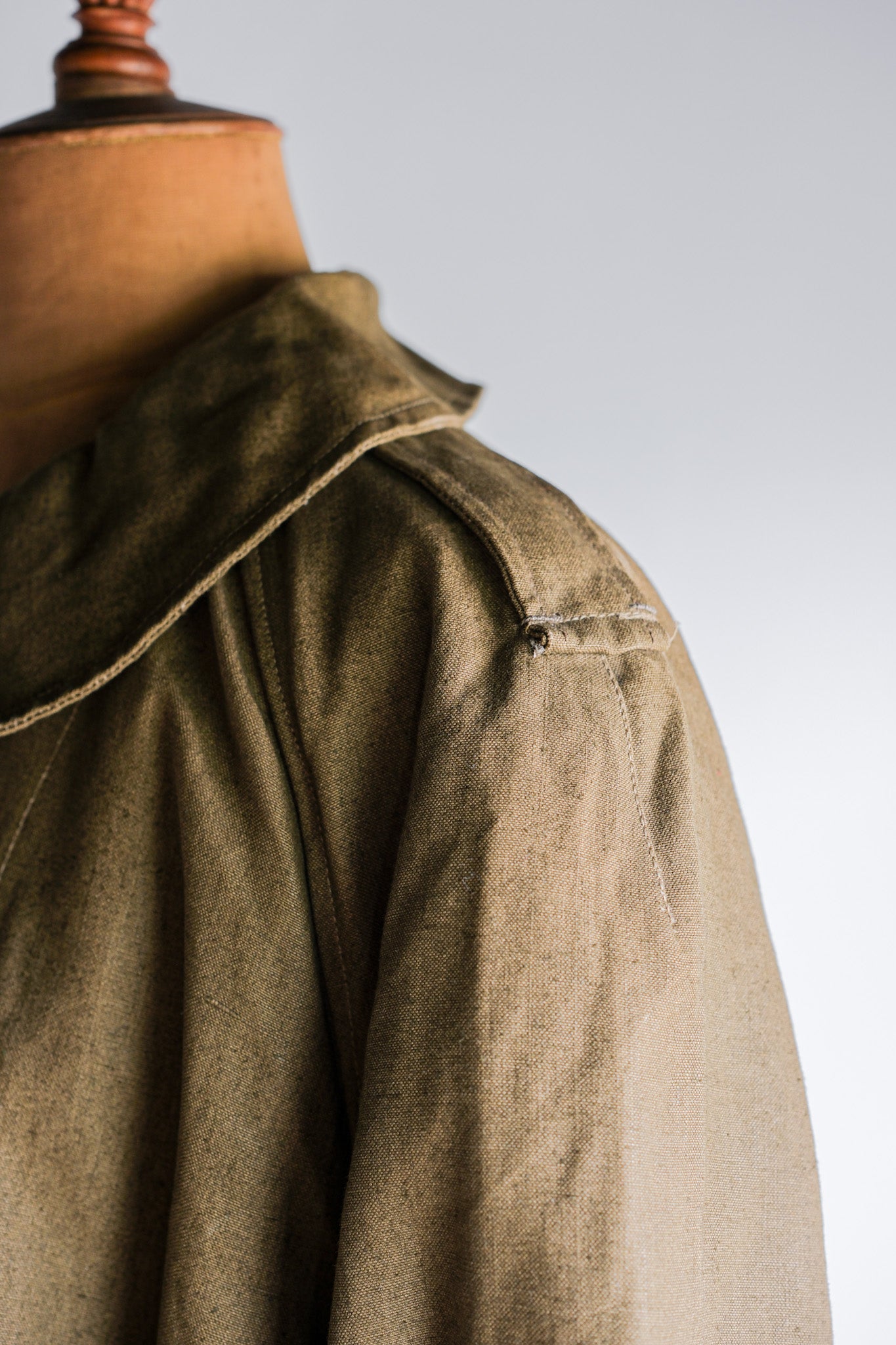 ［~40's］French Army M35 Motorcycle Coat Size.1 "Linen Type" "Dead Stock"