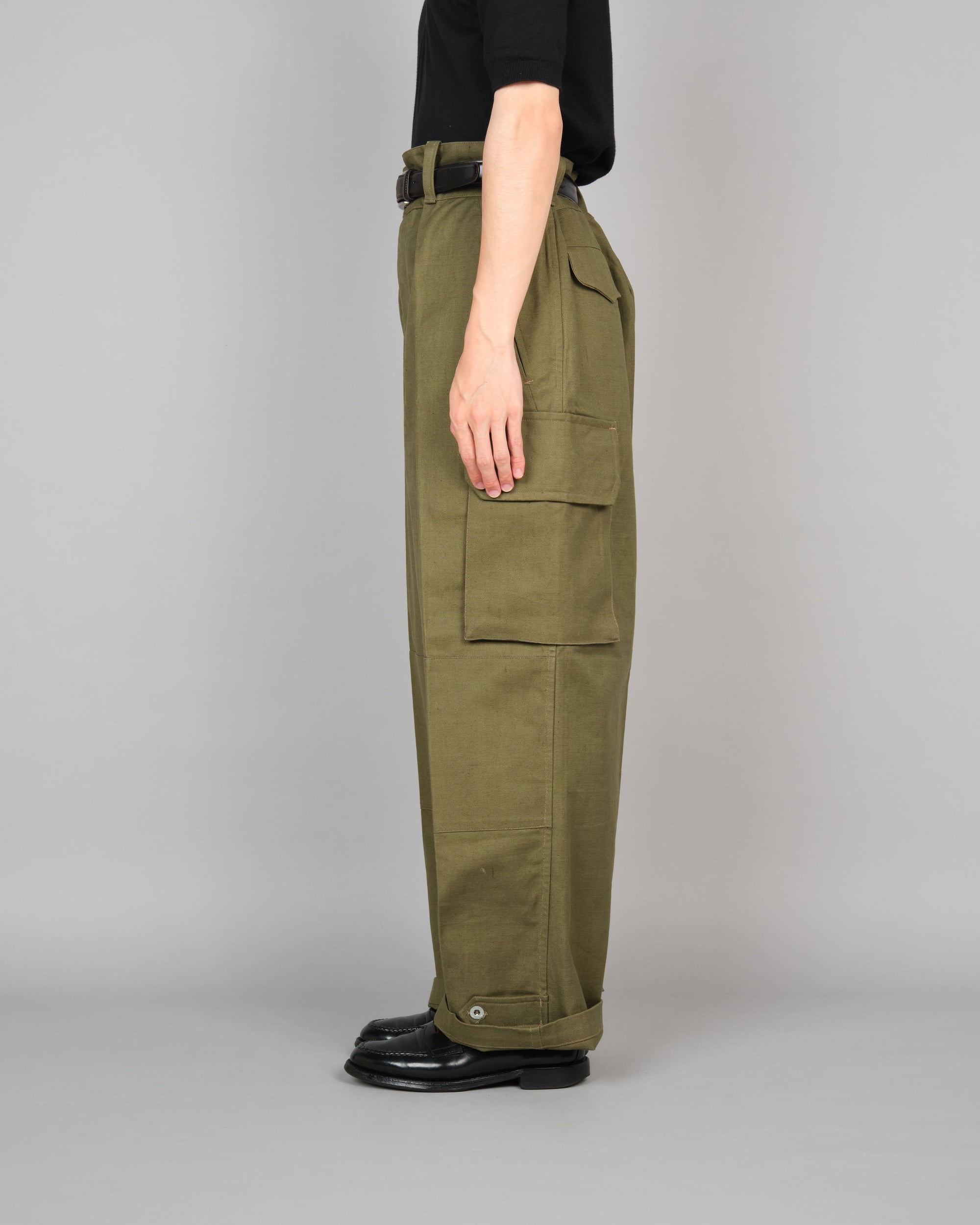 【~40's】French Army M47 Field Trousers With 3 Top Buttons Size.100XC "1st Type" "Dead Stock"