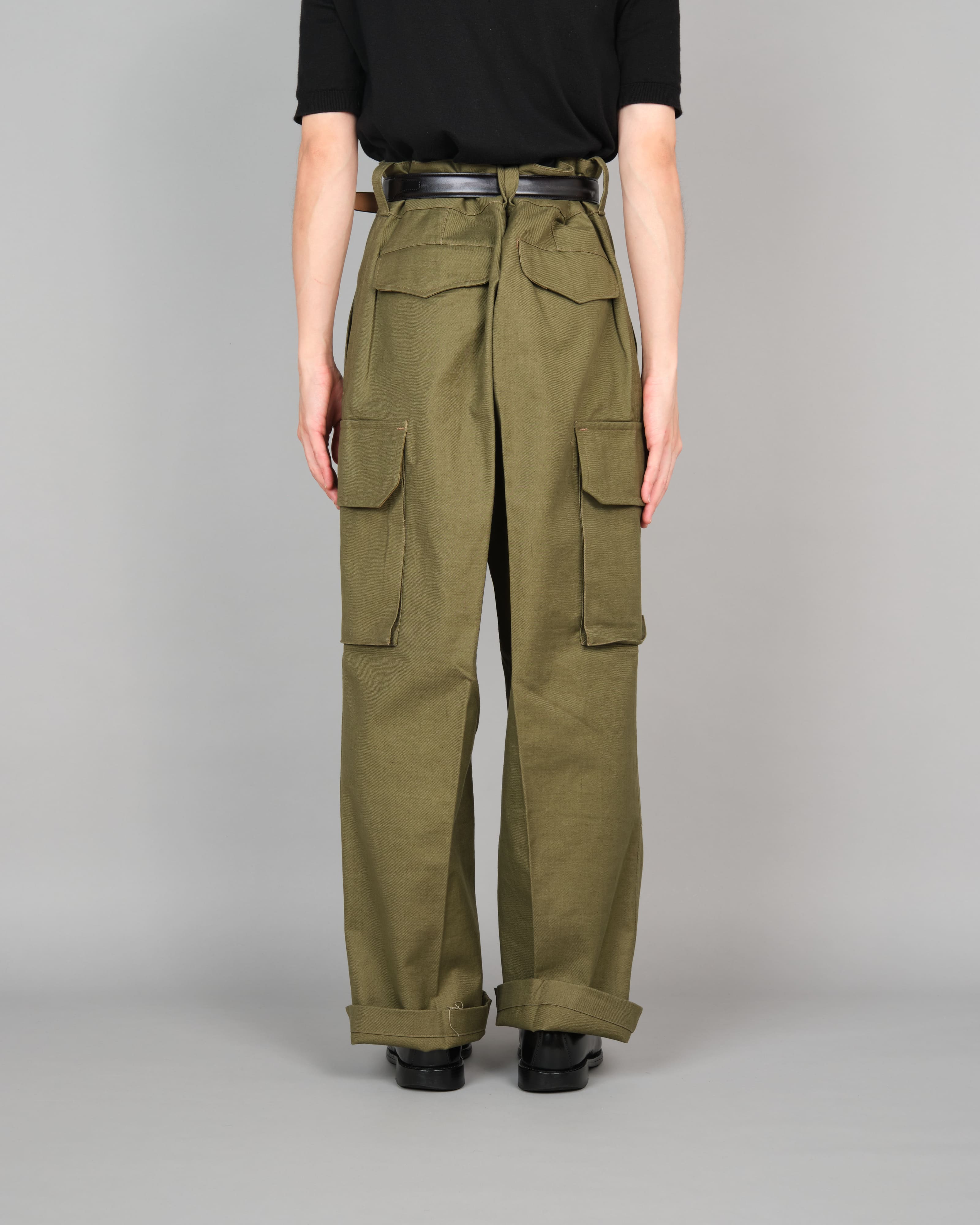 【~40's】French Army M47 Field Trousers With 3 Top Buttons Size.100XC "1st Type" "Dead Stock"