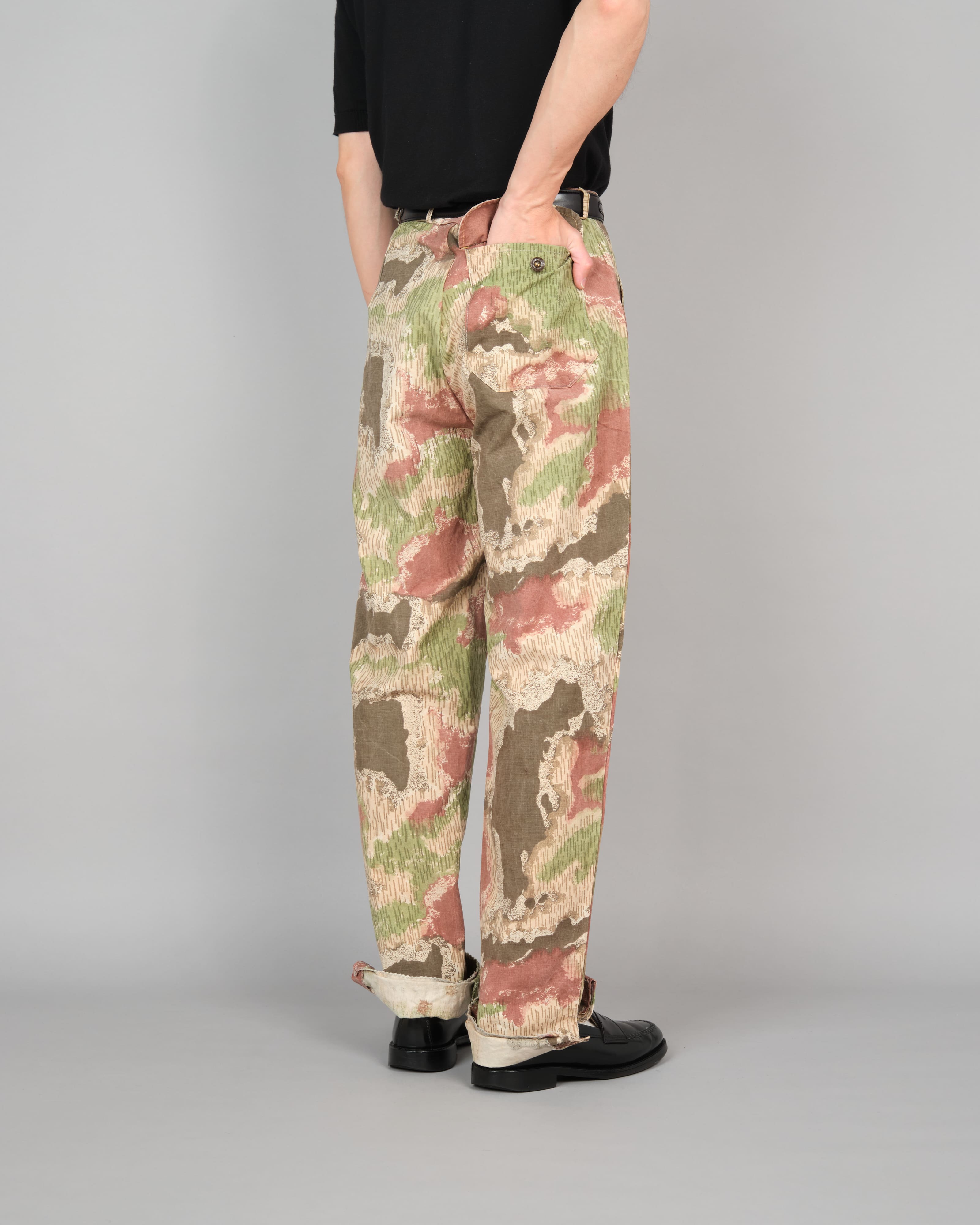 [~ 60's] กองทัพเชคโกสโลวะเกียลวดลายลวดลายลวดลายพราง 2 Tuck Double Knee กางเกงขายาว "LocalMade"