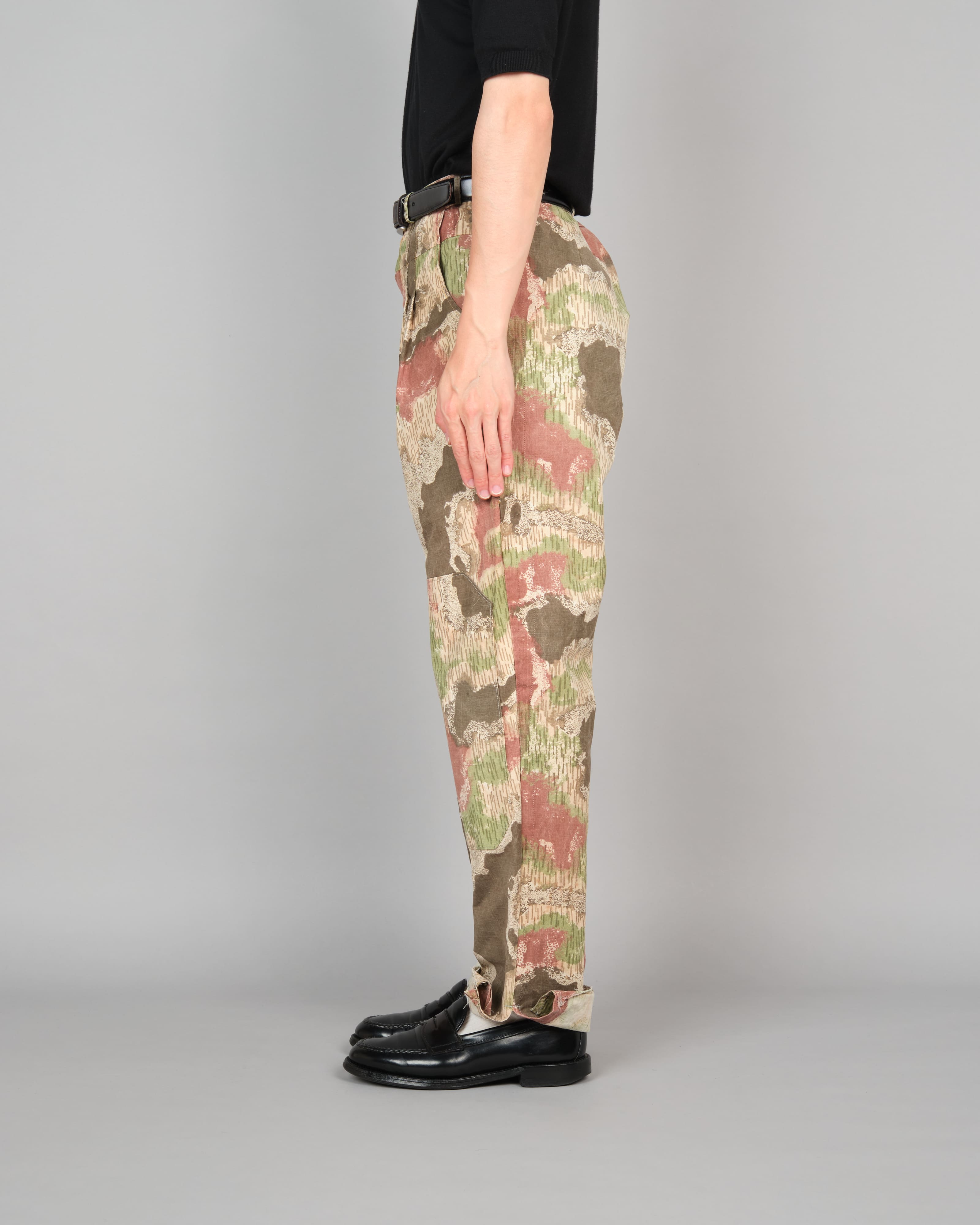 [~ 60's] กองทัพเชคโกสโลวะเกียลวดลายลวดลายลวดลายพราง 2 Tuck Double Knee กางเกงขายาว "LocalMade"