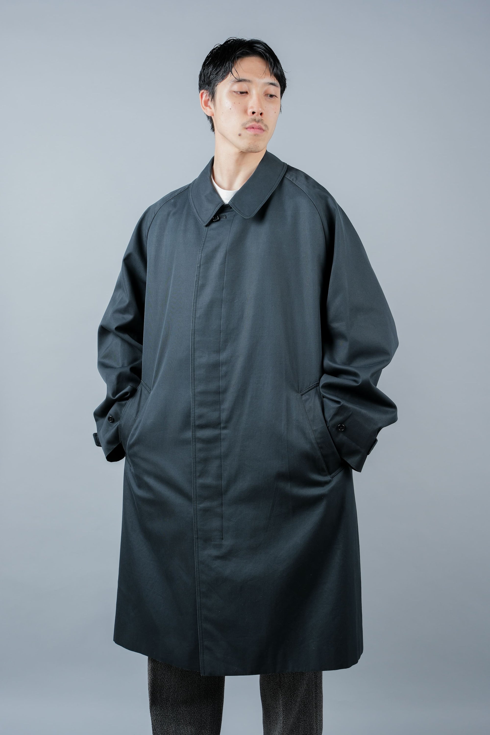 【~60's】Vintage Aquascutum Single Raglan Balmacaan Coat C100 Size.44REG "Aqua 5" "STEINHARDT 別注"